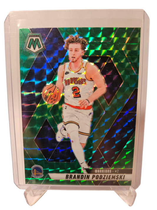 2024-25 Panini Mosaic #105 Brandin Podziemski Green Mosaic Prizm