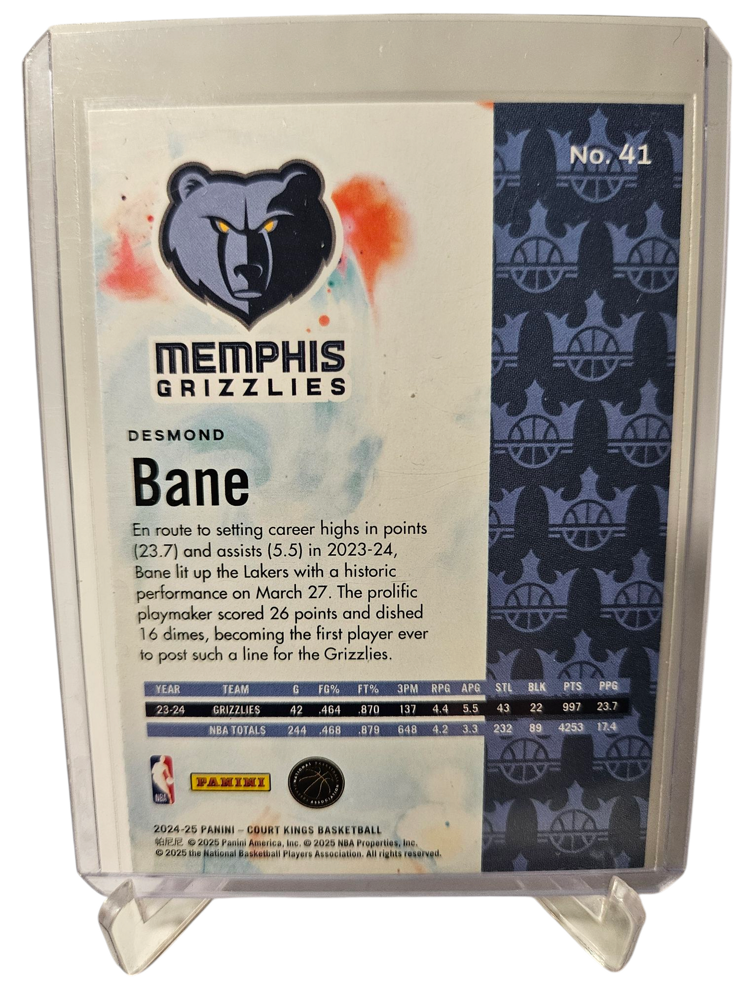 2024-25 Panini Court Kings #41 Desmond Bane