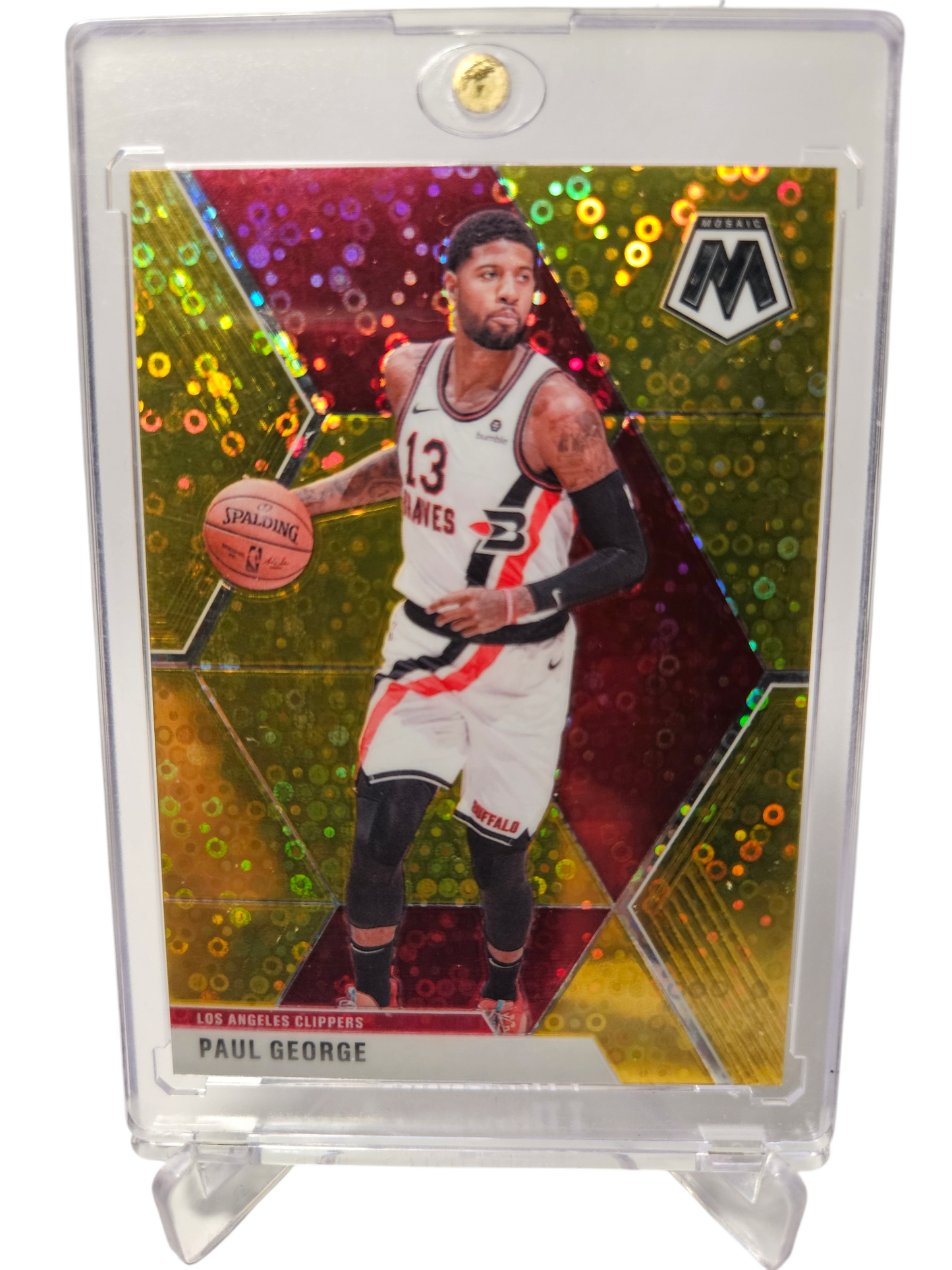 2019-20 Panini Mosaic #108 Paul George Fast Break Prizm Gold 06/10