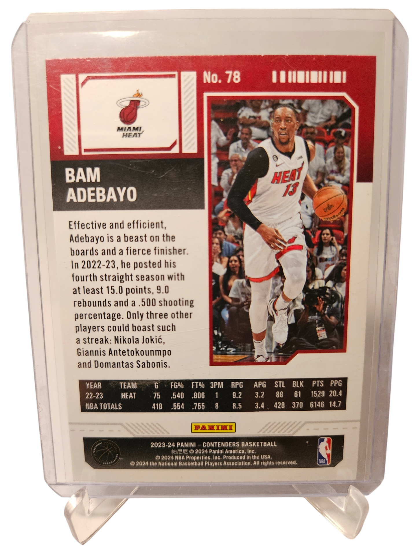 2023-24 Panini Contenders #78 Bam Adebayo Season Ticket