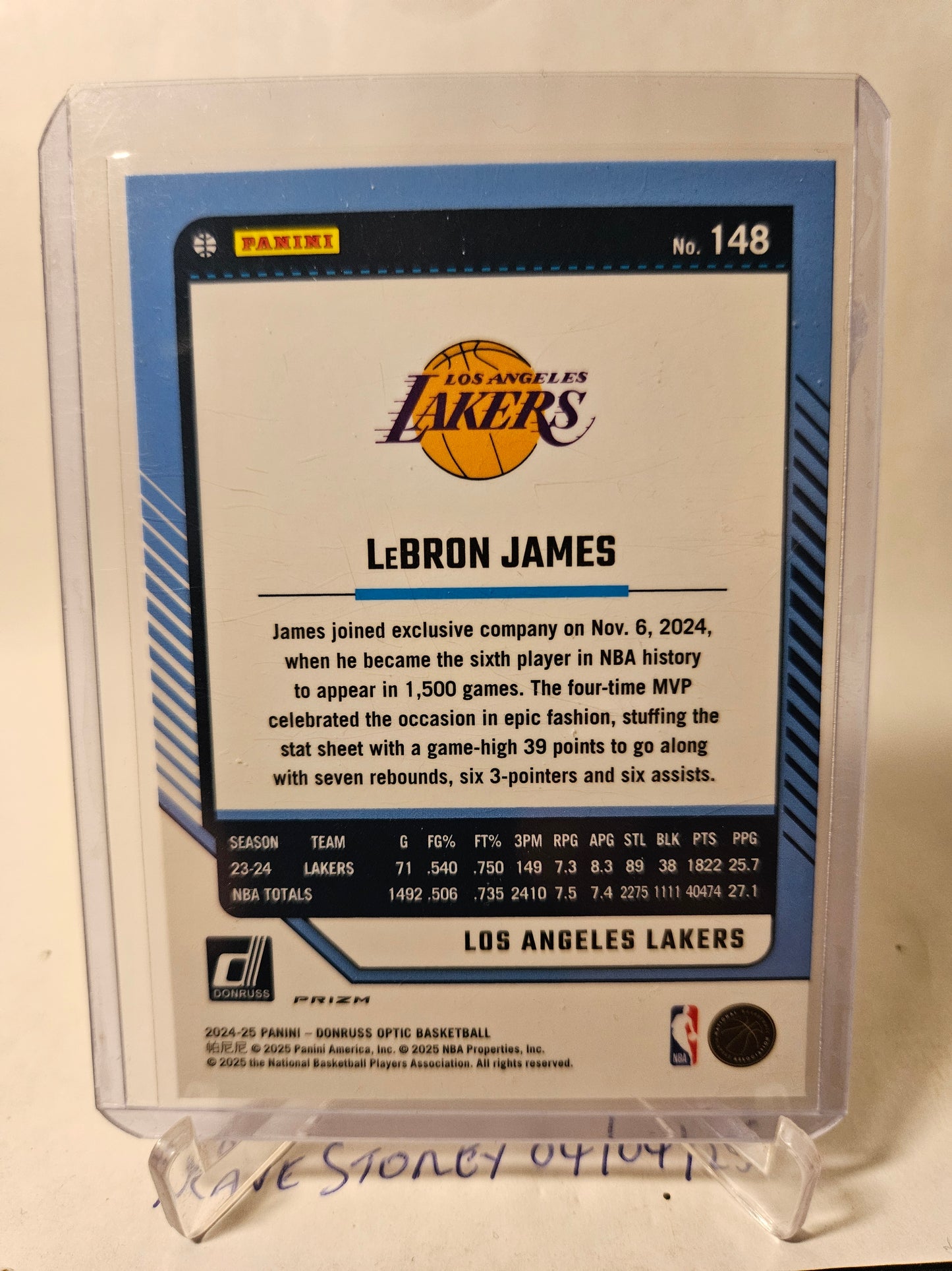 2024-25 Panini Donruss Optic #148 Lebron James Purple Holo