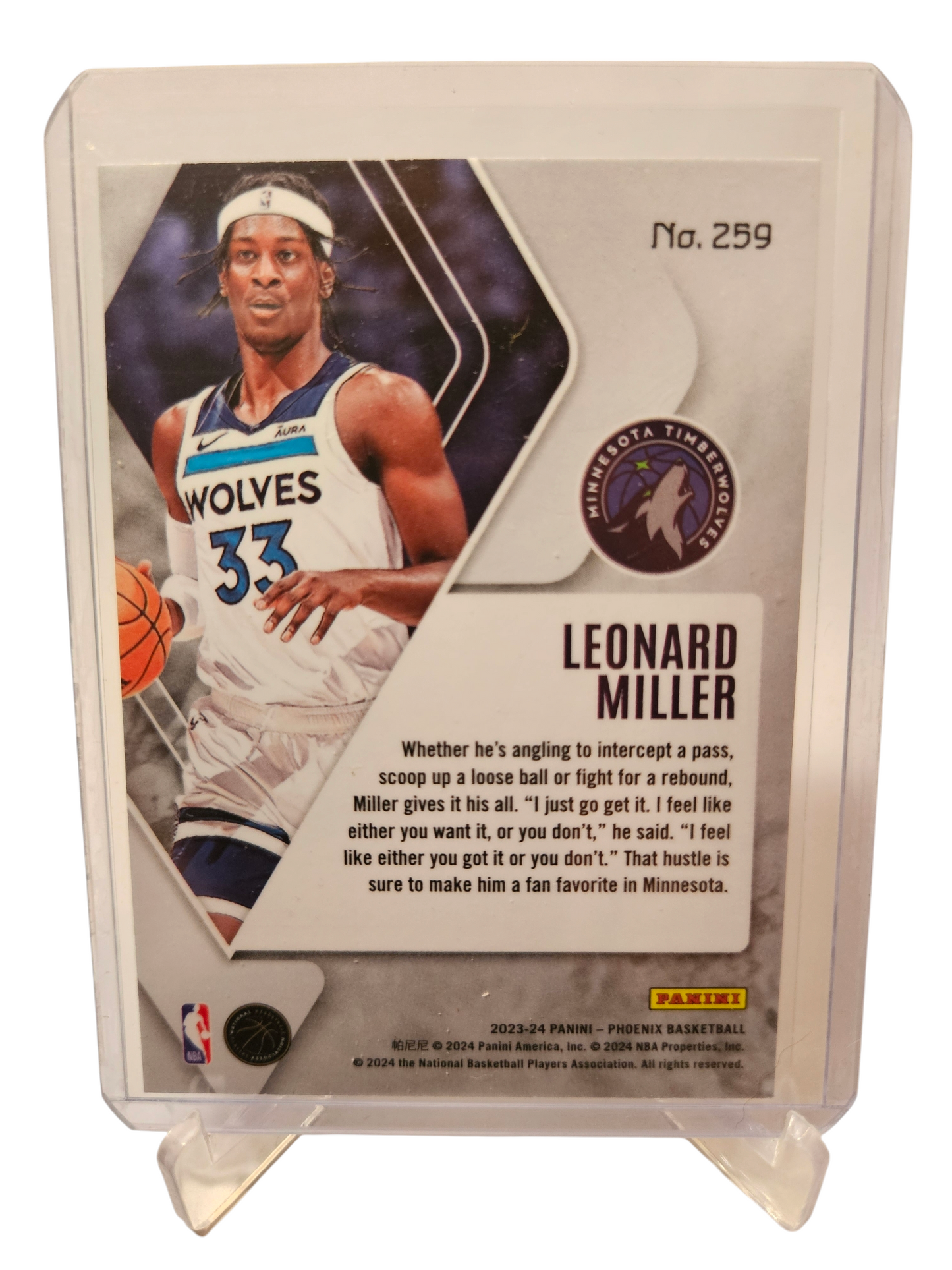 2023-24 Panini Phoenix #259 Leonard Miller Rookie Card