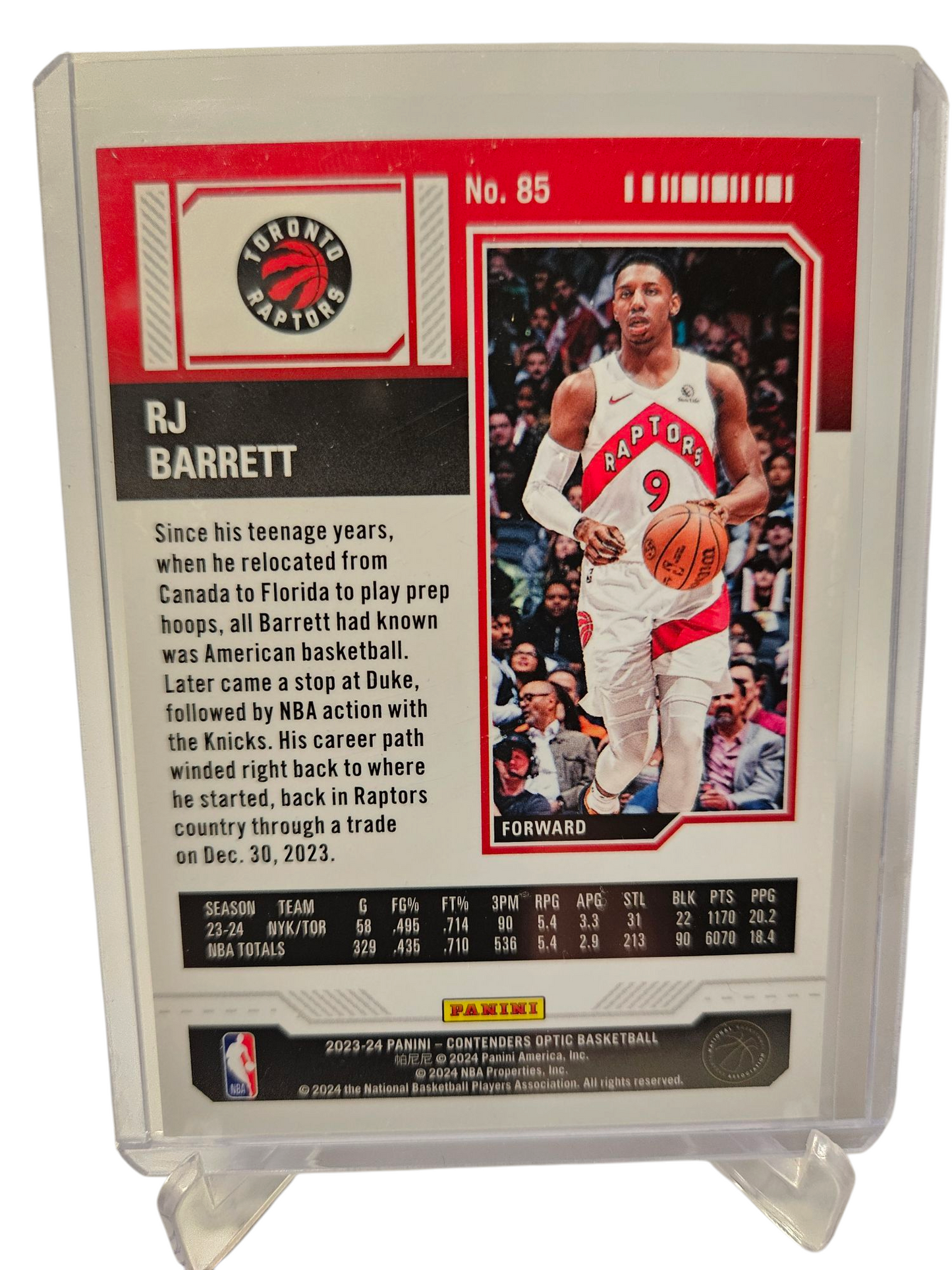 2023-24 Panini Contenders Optic #22 RJ Barrett Season Ticket