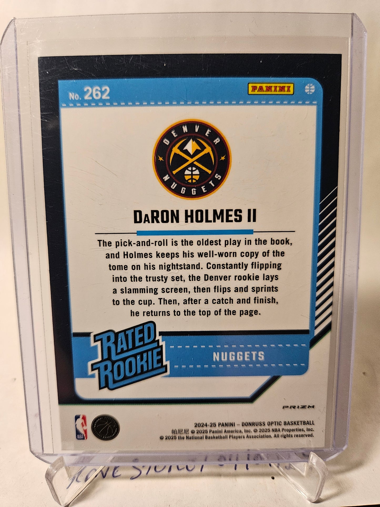 2024-25 Panini Donruss Optic #262 DeRon Holmes II Rated Rookie Silver Holo Choice Exclusive Prizm