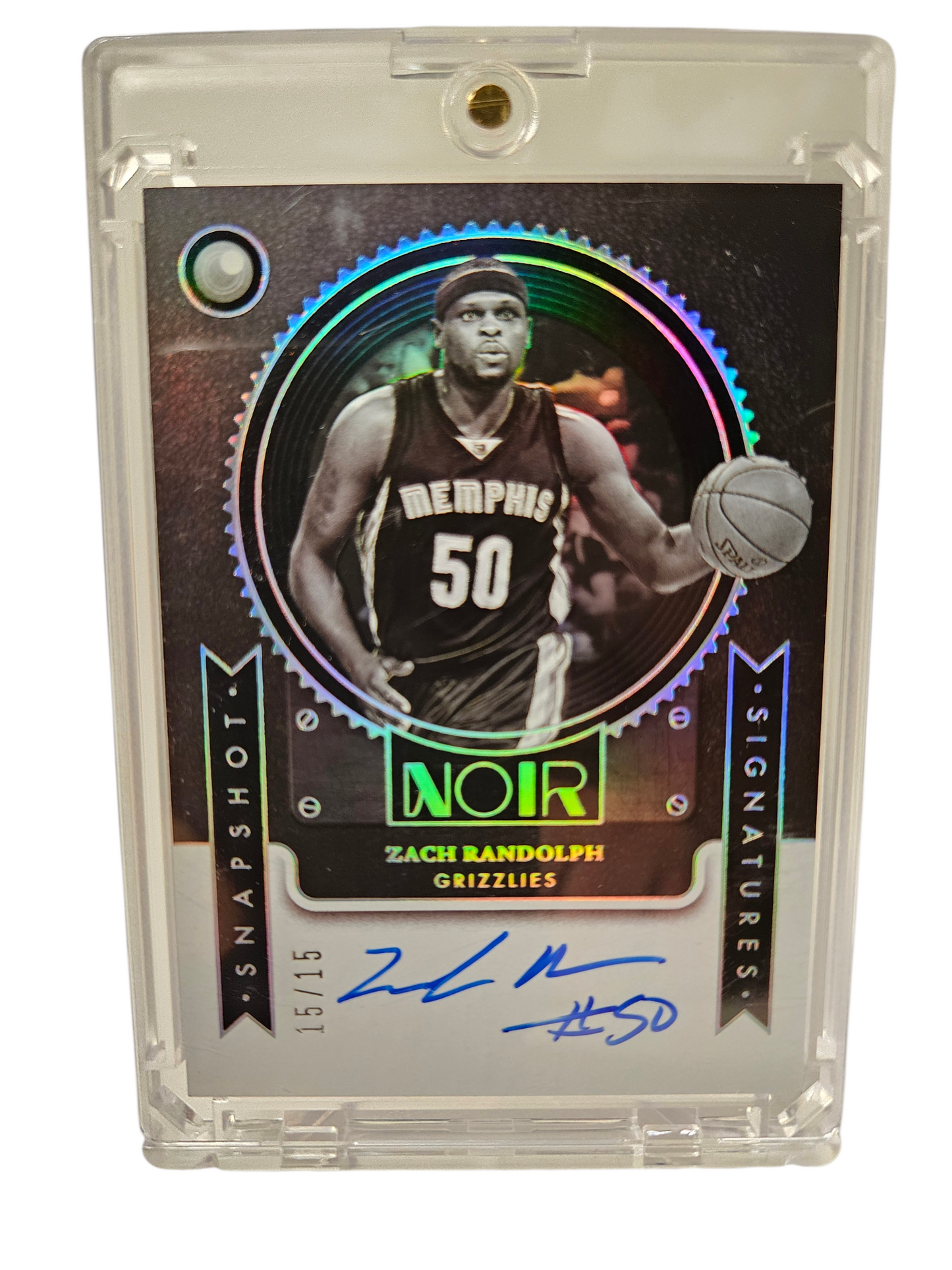 2024-25 Panini Noir #SNP-ZBO Zach Randolph Snapshot Signatures On Card Autograph 15/15