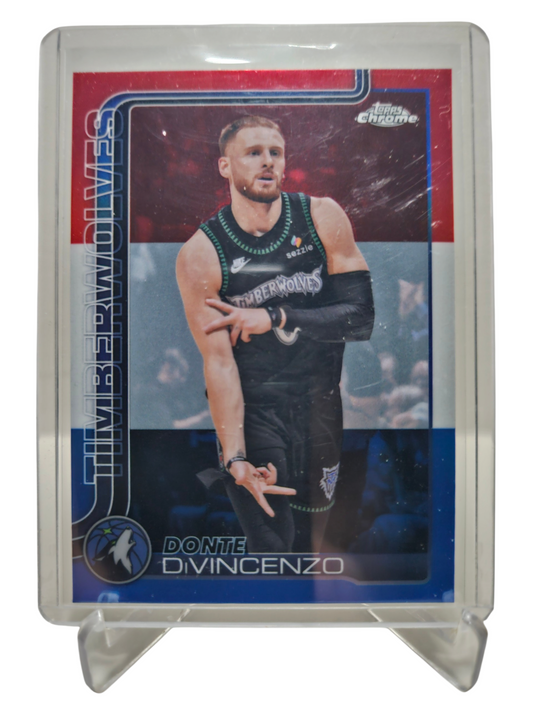 2025-26 Topps Chrome #108 Donte DiVincenzo Red White Blue Refractor