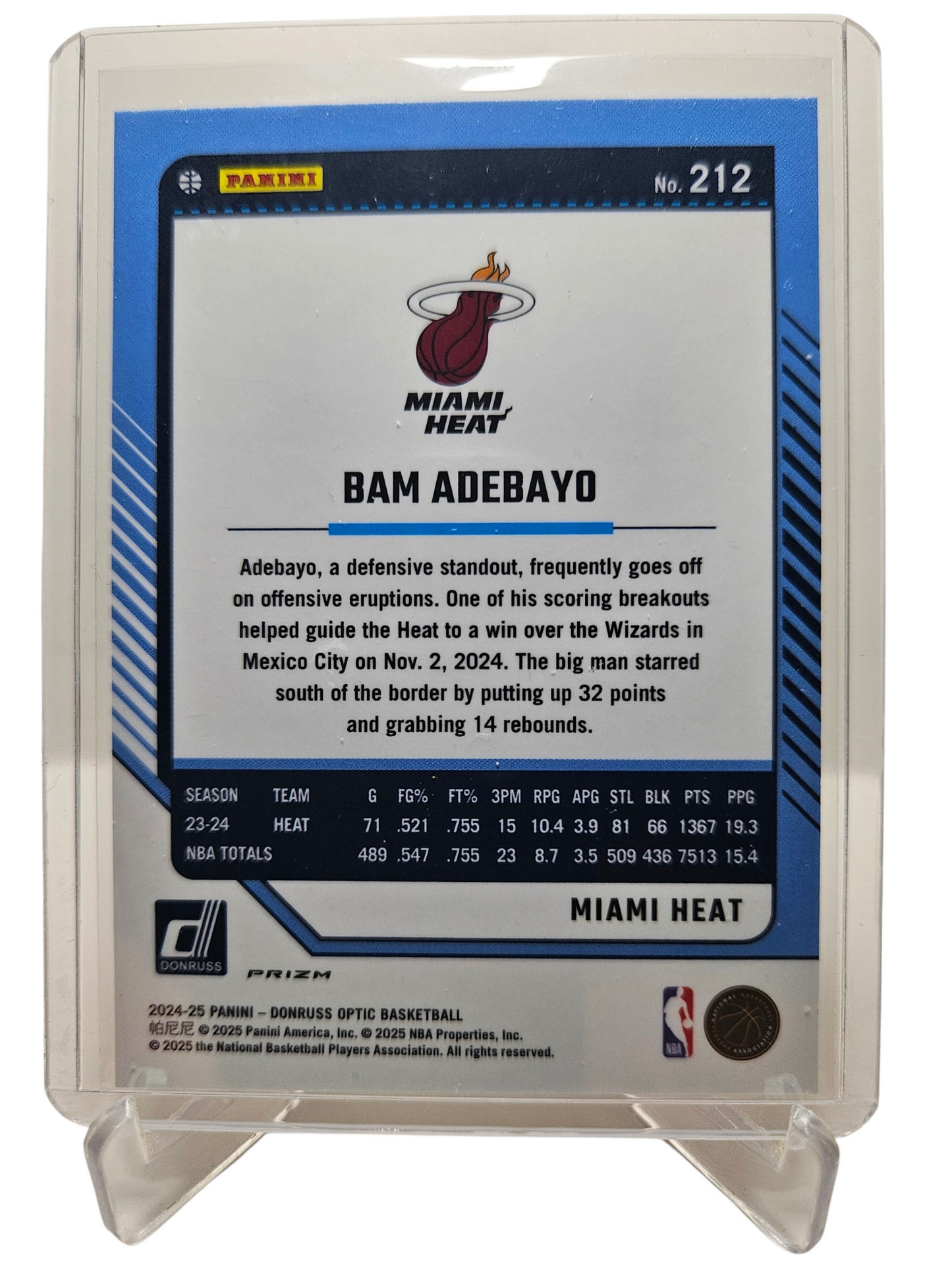 2024-25 Panini Donruss Optic (Sparkle Pack) #212 Bam Adebayo Red Sparkle Prizm