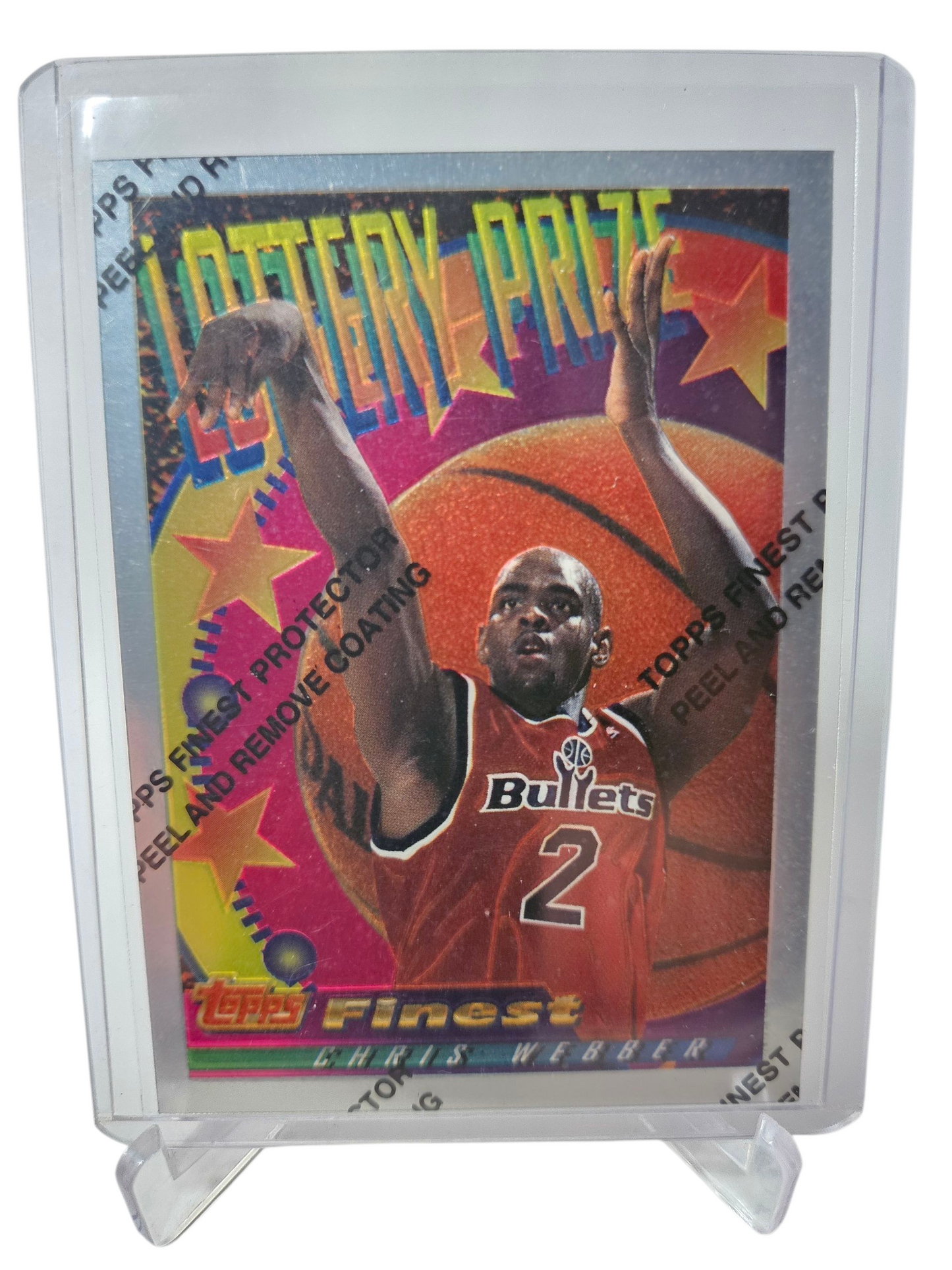 1995 Topps Finest #LP19 Chris Webber Lottery Prize With Protective Coating