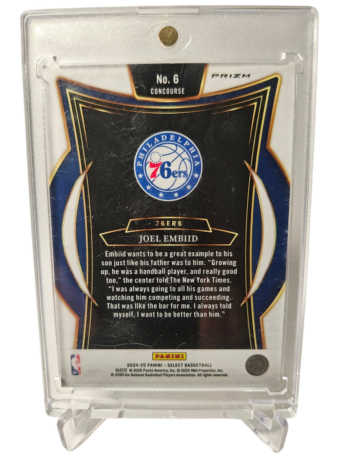 2024-25 Panini Select #6 Joel Embiid Gold Glitter SSP