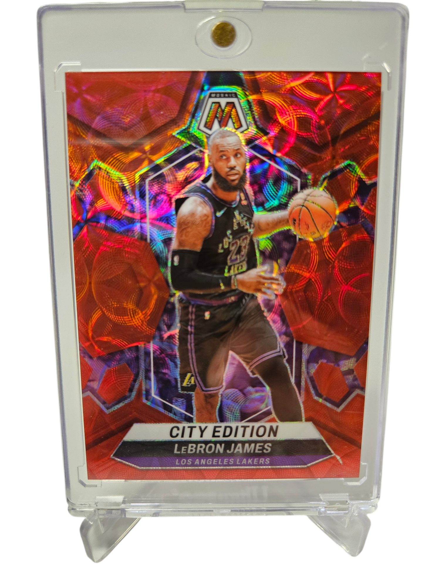 2023-24 Panini Mosaic #278 Lebron James City Edition Red Scope 45/75
