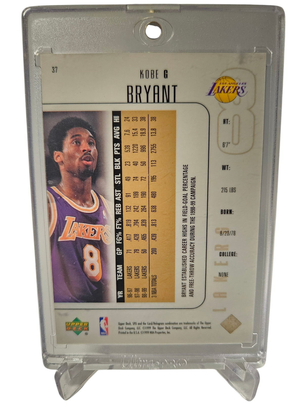 1999 Upper Deck #37 Kobe Bryant SPX Refractor