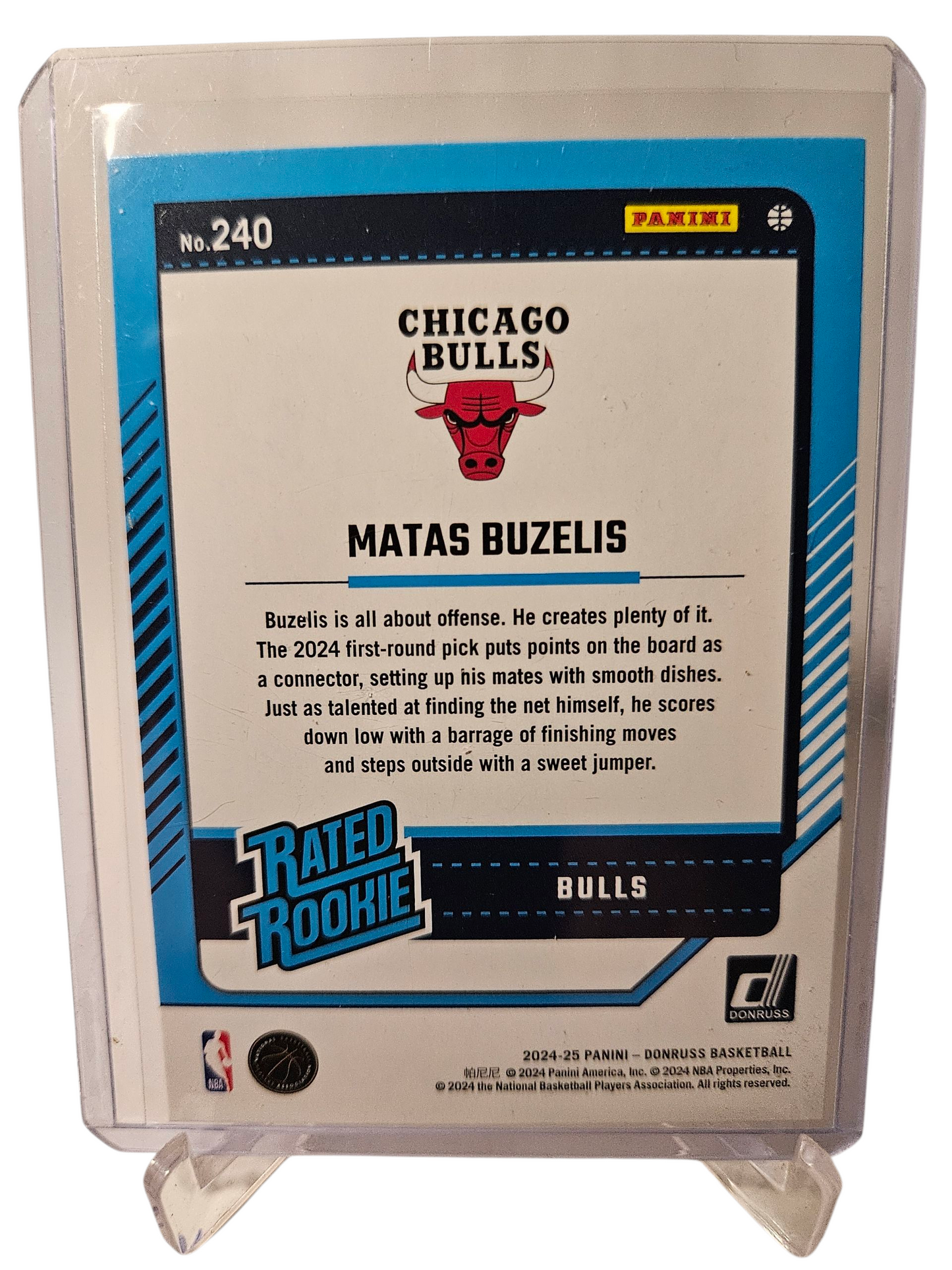 2024-25 Panini Donruss #240 Matas Buzelis Rookie Card Press Proof