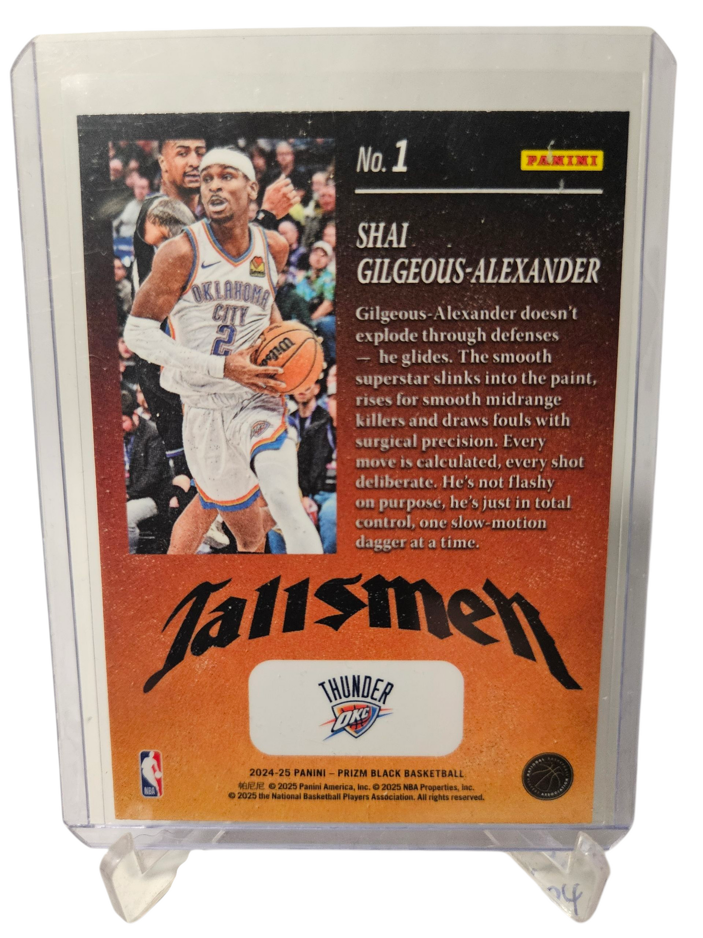 2024-25 Panini Prizm Black #1 Shai Gilgeous-Alexander Tallsman