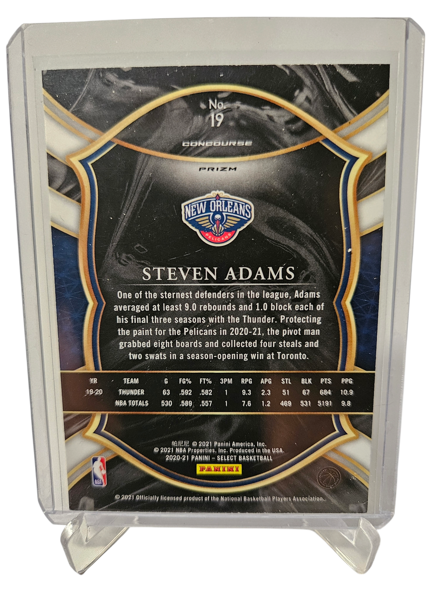 2020-21 Panini Select #19 Steven Adams Silver Prizm