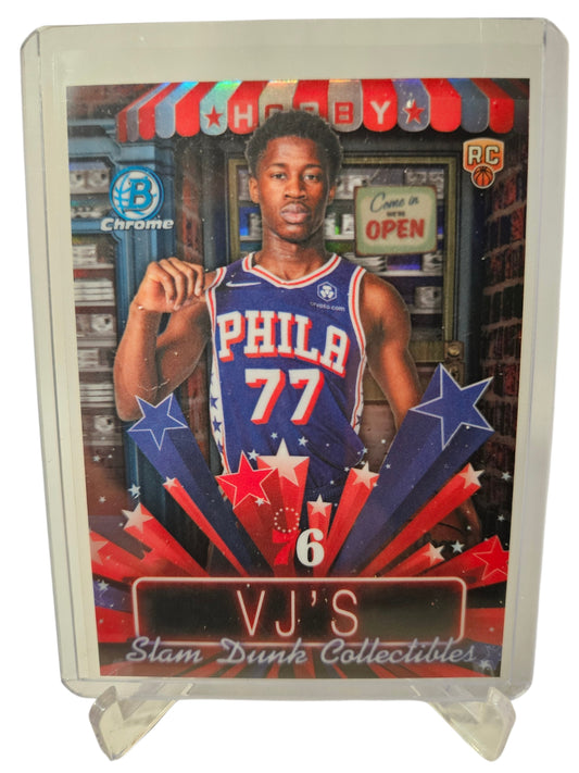 2025 Topps Bowman Chrome  #HS-8 VJ Edgecombe Rookie Card VJS Slam Dunk Collectibles Refractor