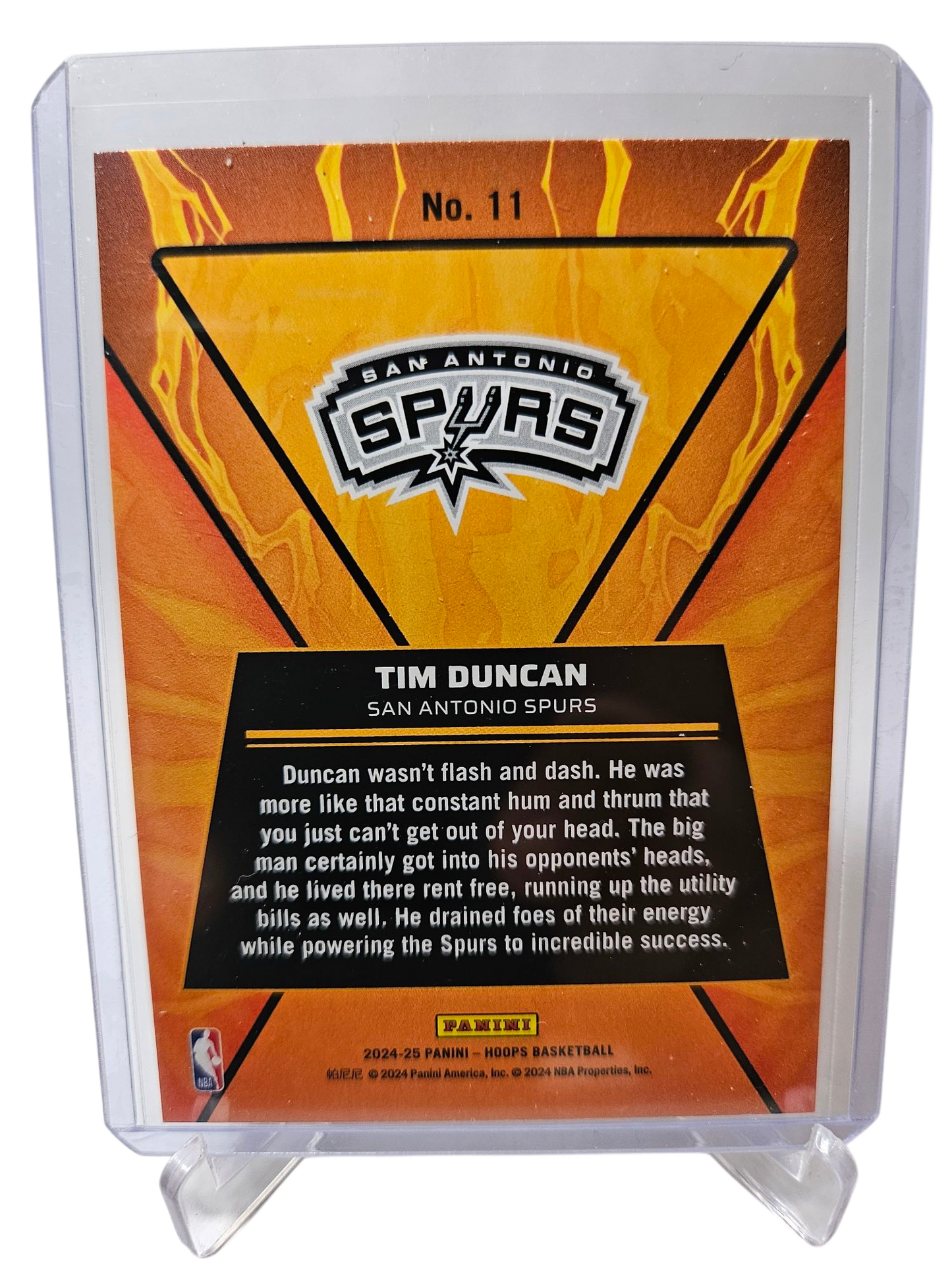 2024-25 Panini Hoops #11 Tim Duncan High Voltage Holo