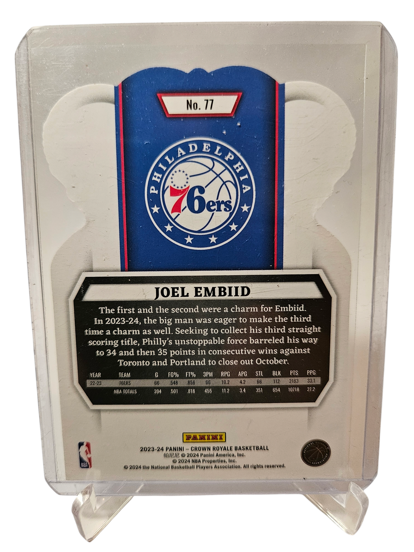 2023-23 Panini Crown Royale #77 Joel Embiid