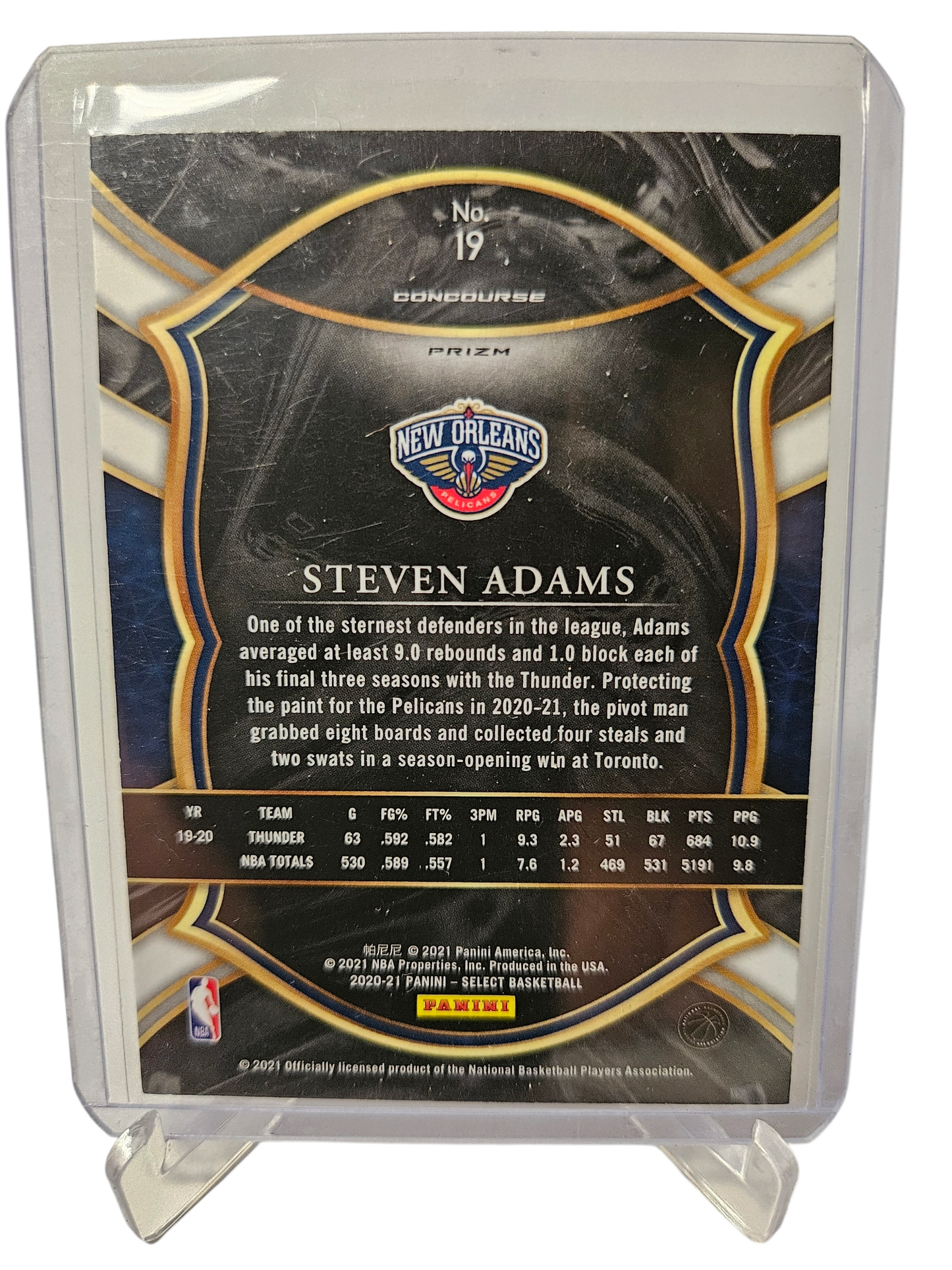 2020-21 Panini Select #19 Steven Adams Tri Color Prizm