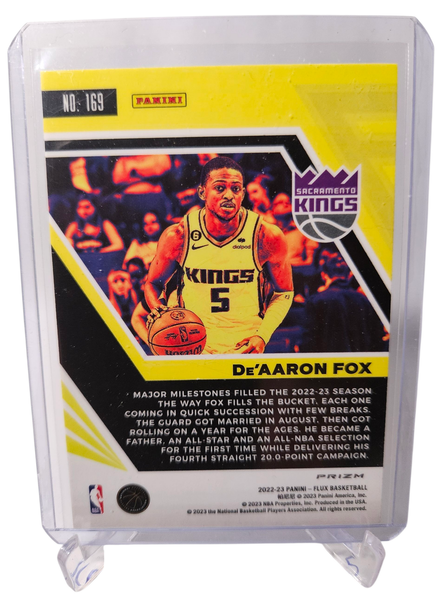 2022-23 Panini Flux #93 De'Aaron Fox Silver Prizm