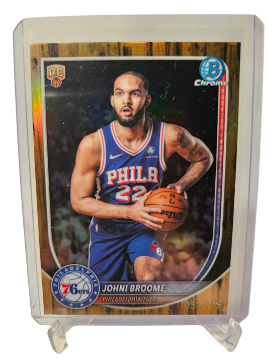 2025 Topps Bowman Chrome  #BCV-35 John Broome Rookie Card Reptilian Refractor 051/125