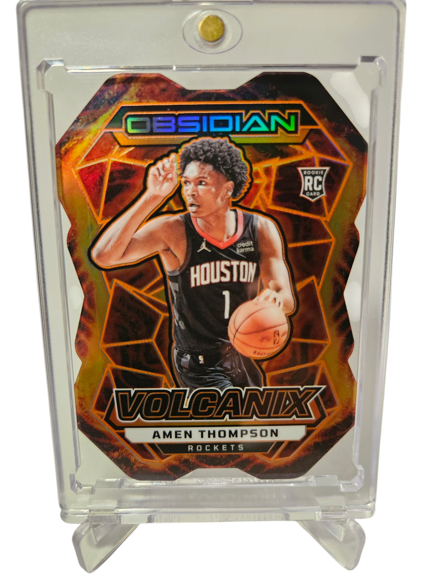 2023-24 Panini Obsidian #10 Amen Thompson Volcanix Die Cut Case Hit SSP
