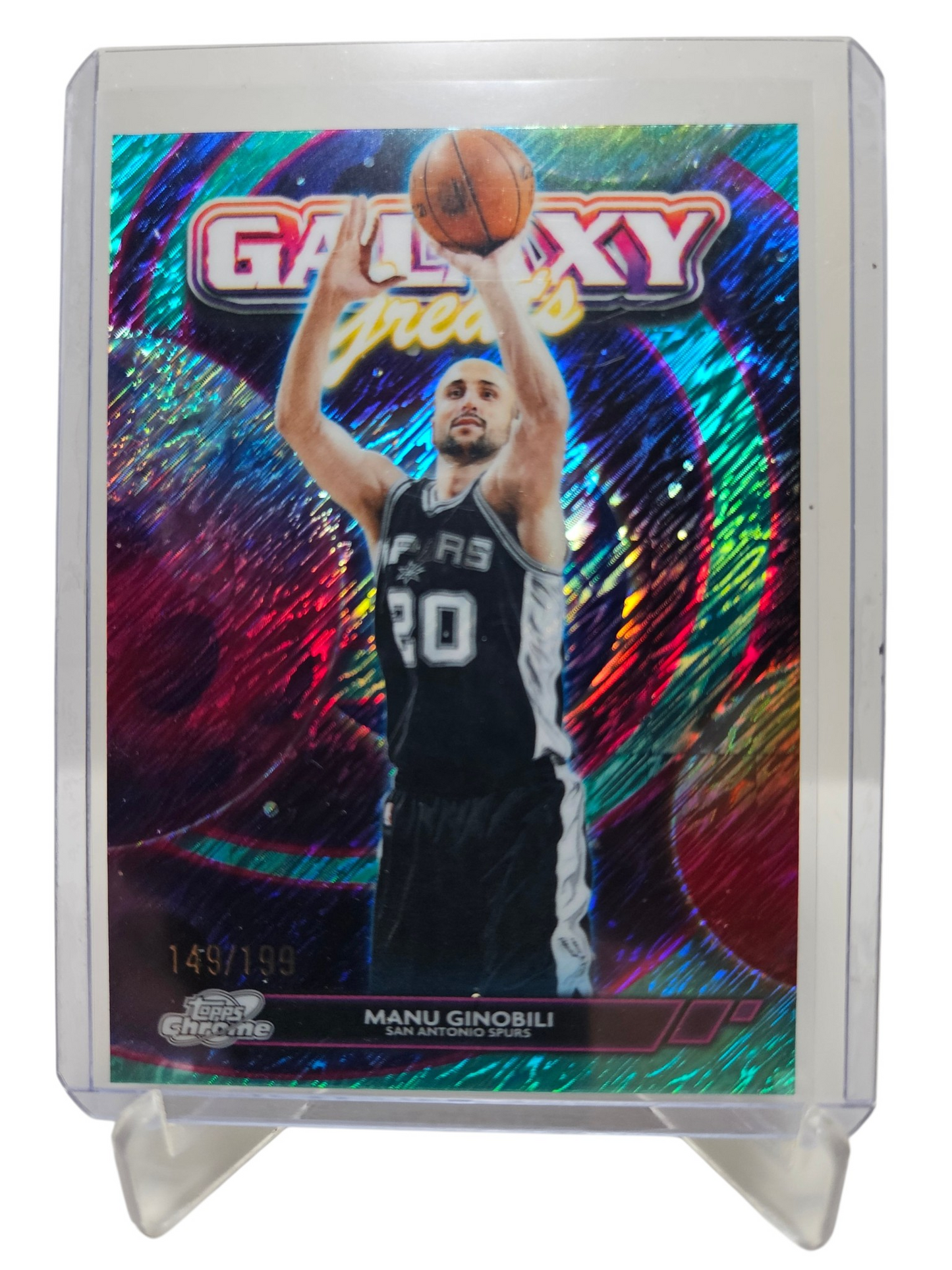 2025-26 Topps Chrome Cosmic #GG-25 Manu Ginobili Galaxy Greats Aqua Etch 149/199