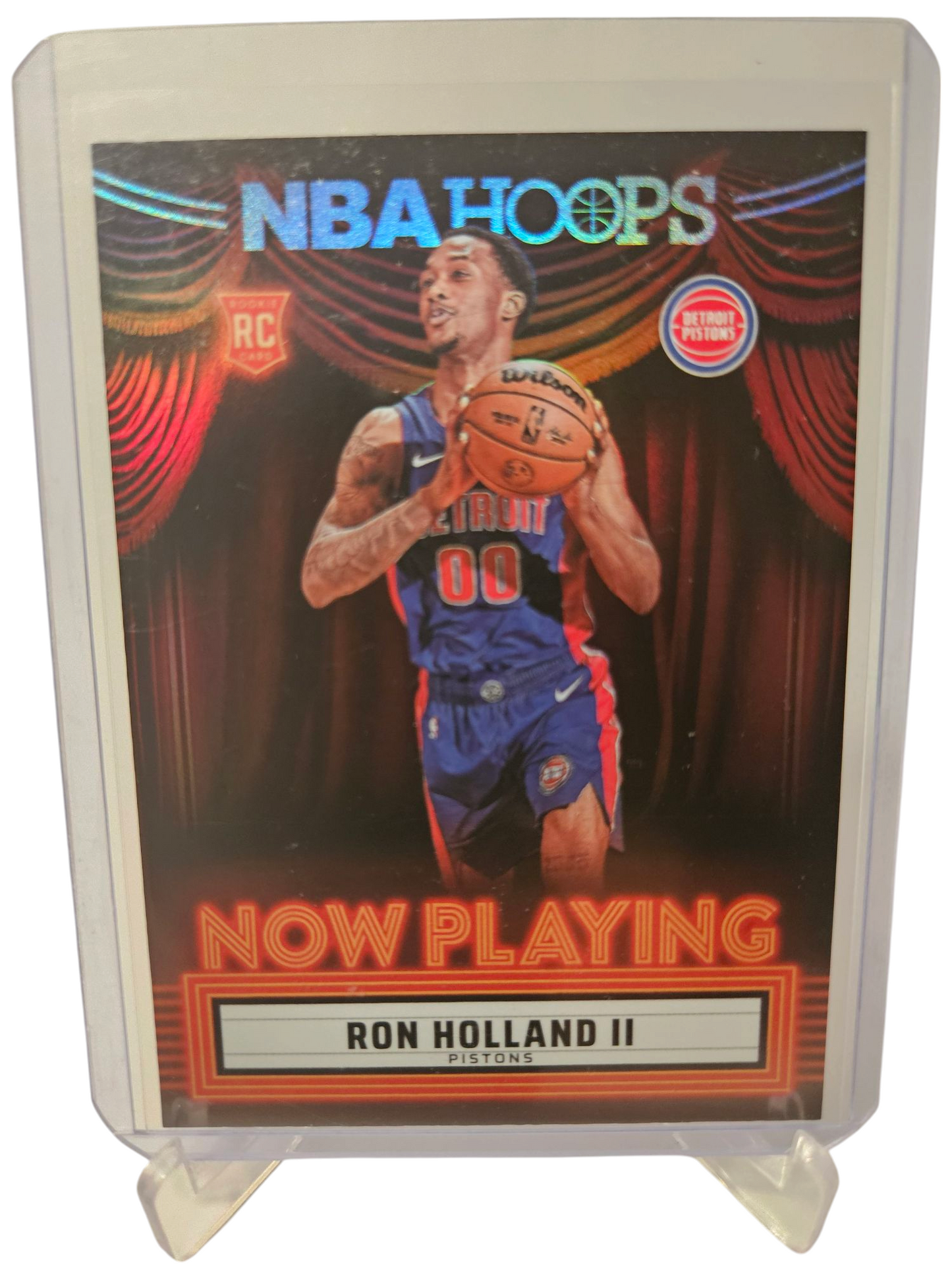 2024-25 Panini Hoops #17 Ron Holland II Rookie Card Now Playing Holo