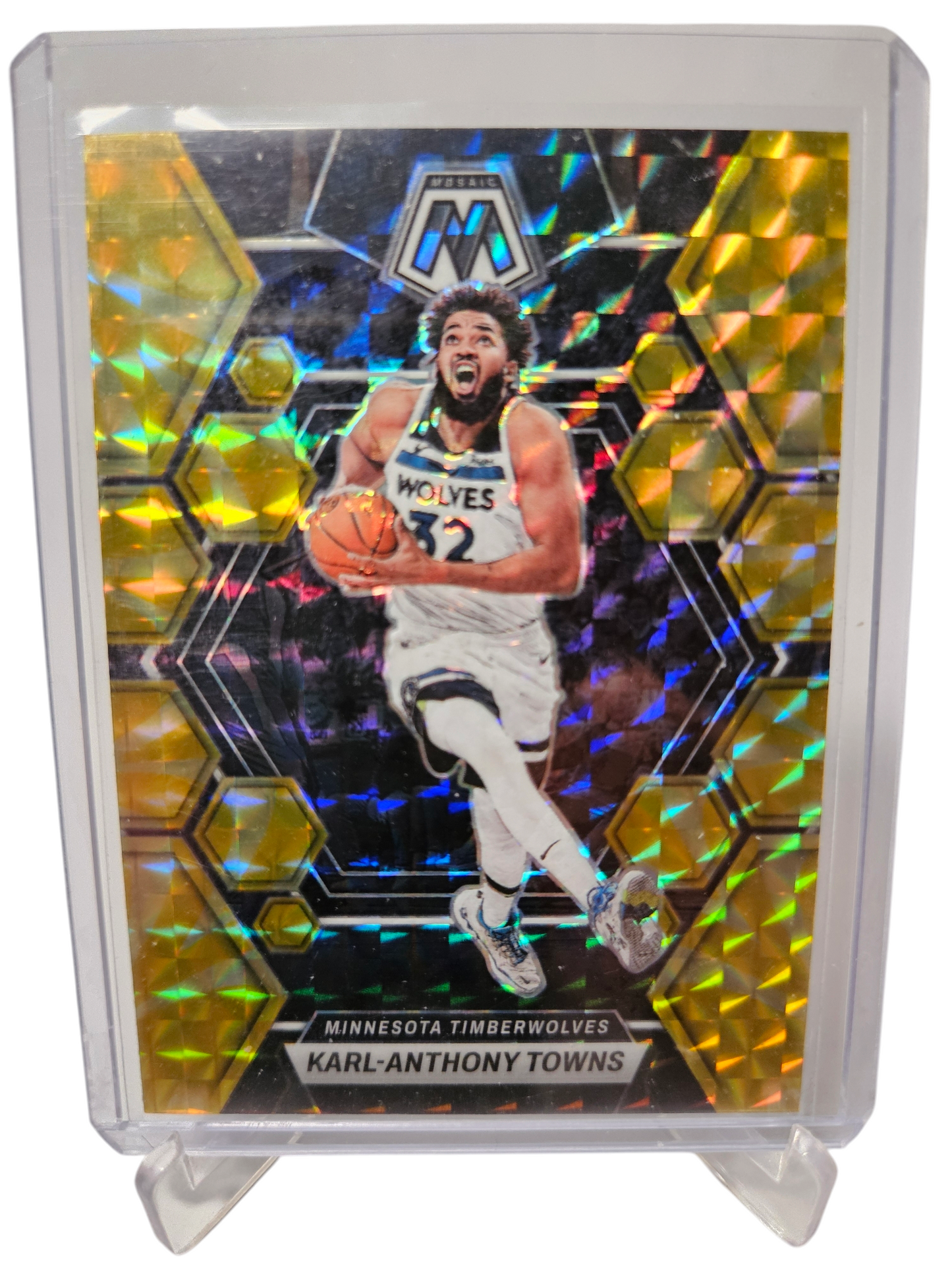2022-23 Panini Mosaic #115 Karl-Anthony Towns Gold Mosaic Prizm