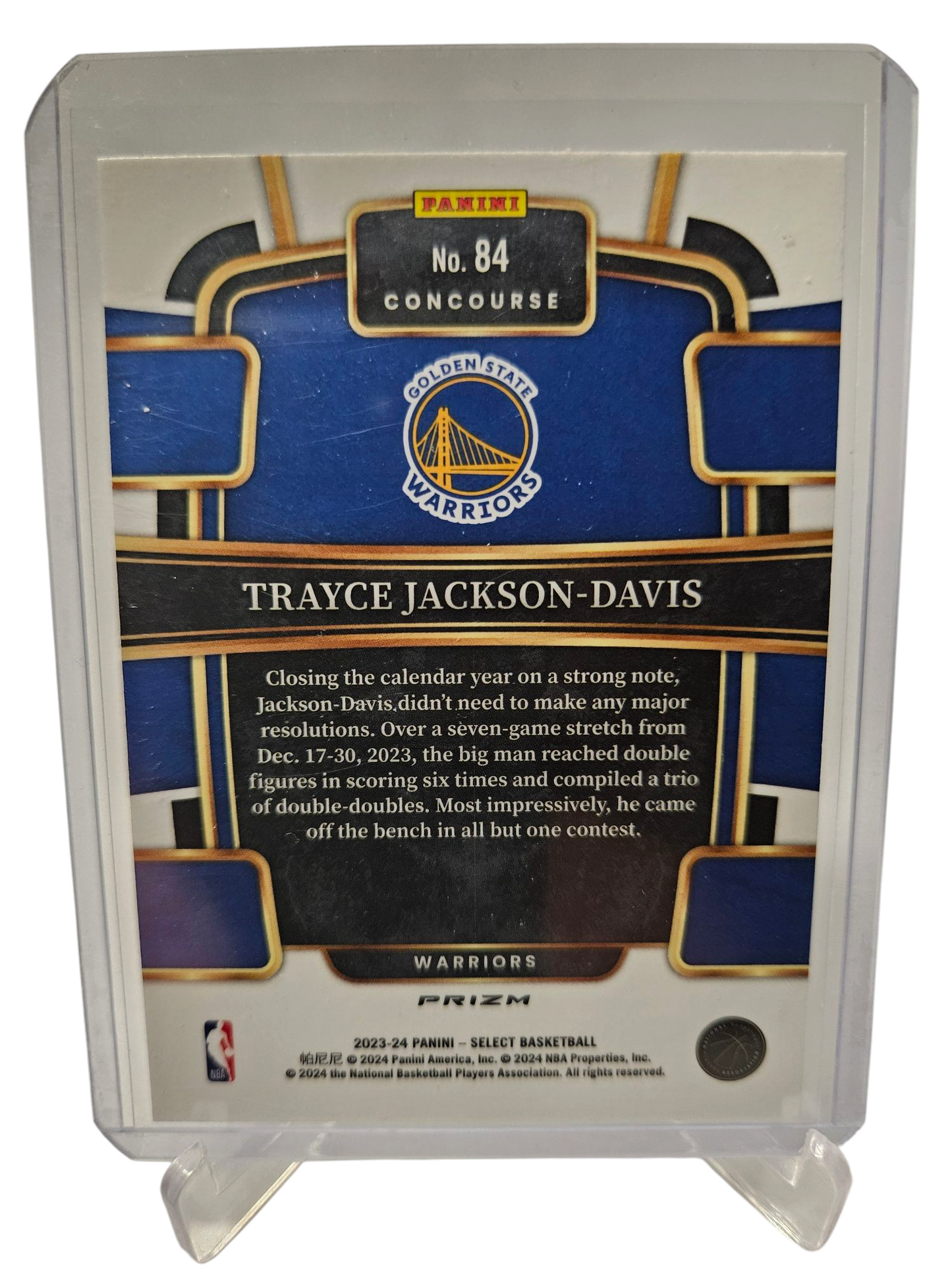 2023-24 Panini Select #84 Trayce Jackson-Davis Rookie Card Red Wave Prizm