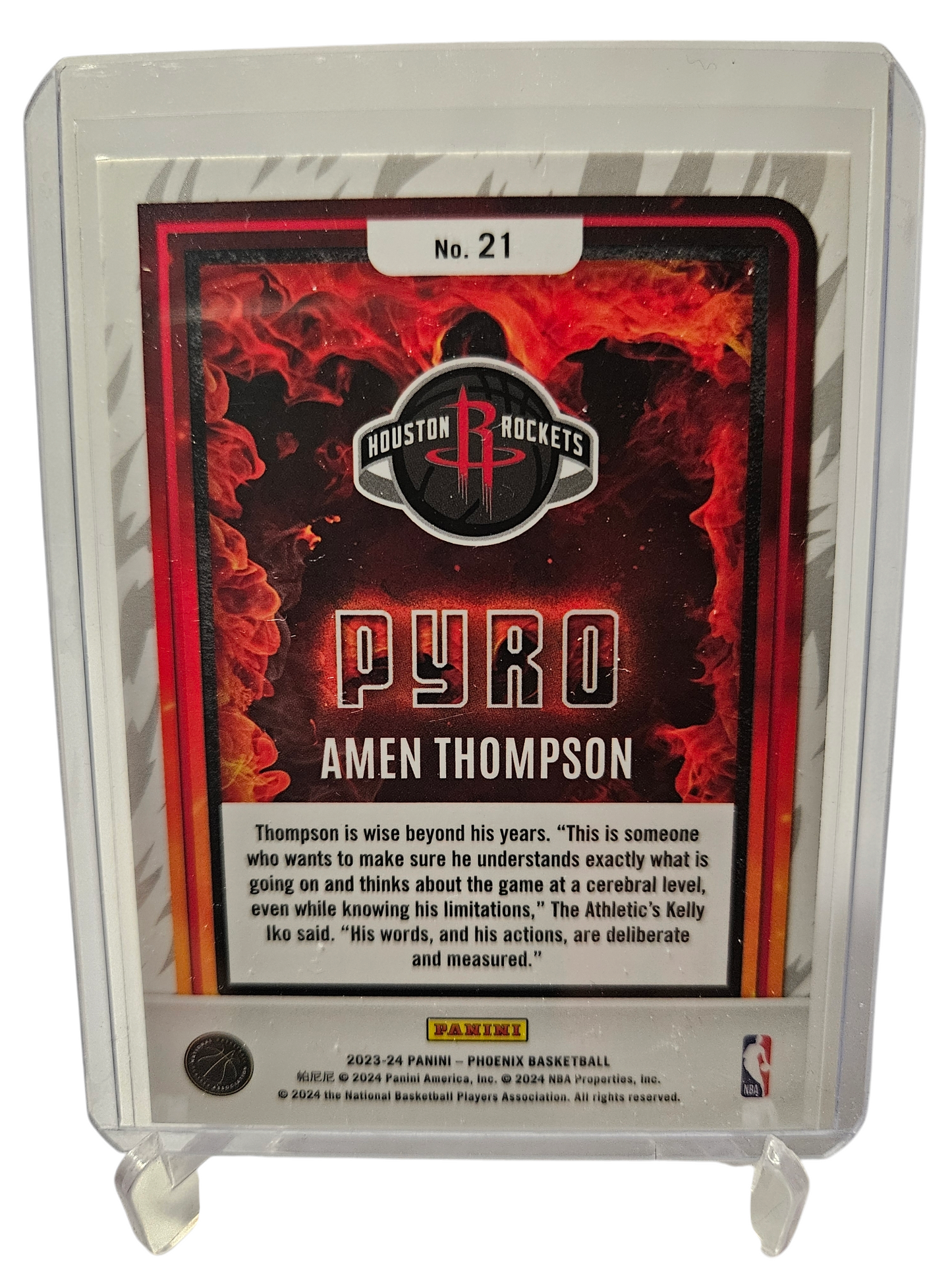 2023-24 Panini Phoenix #21 Amen Thompson Rookie Card Pyro