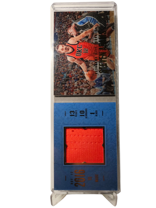 2016-17 Panini Preferred #14 Steven Adams Stat Line Memorabilia Booklet Game Worn Patch November 13th 2016 101/149