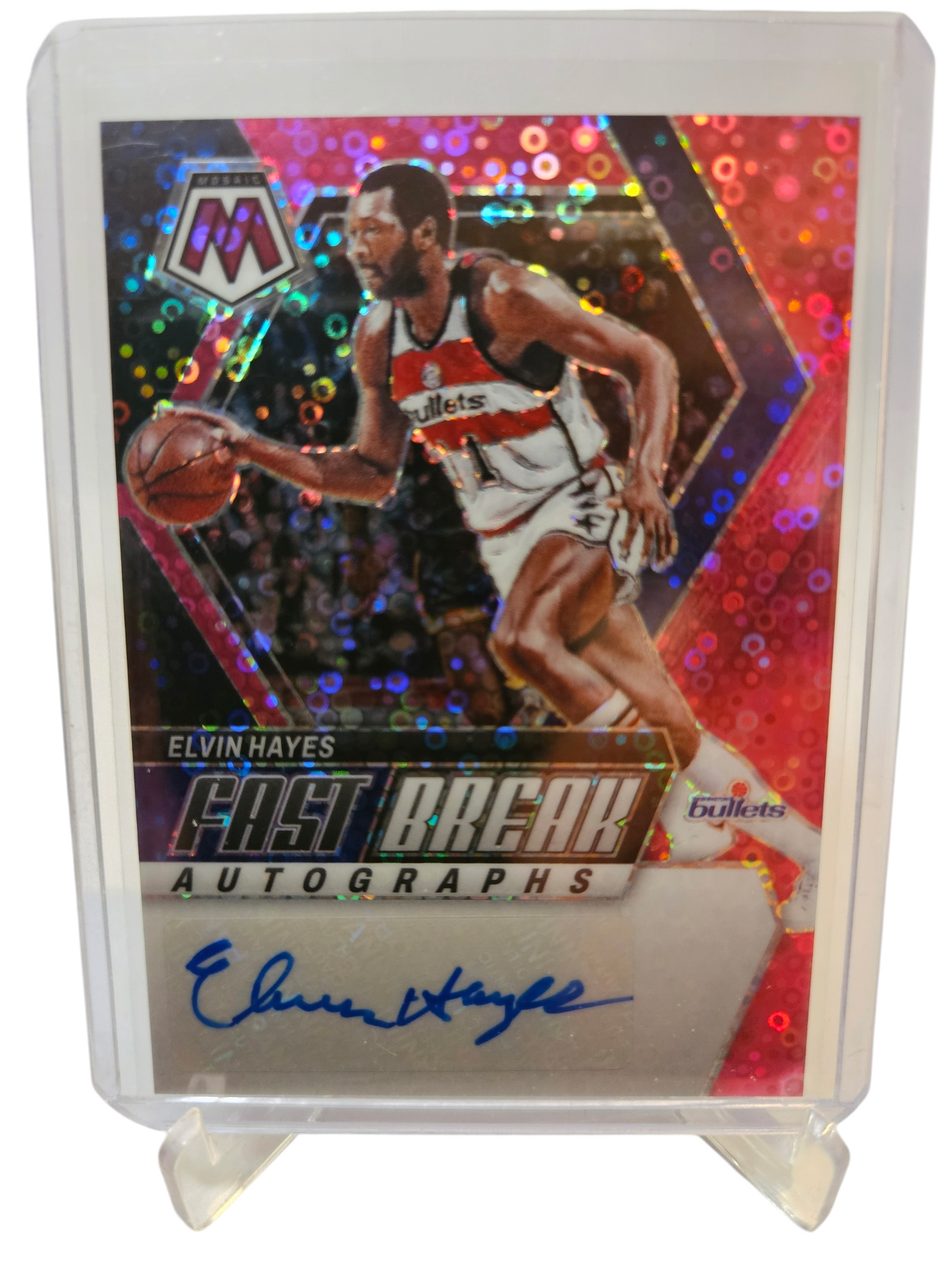 2023-24 Panini Mosaic #FB-HAY Elvin Hayes Fastbreak Autograph Pink 02/15