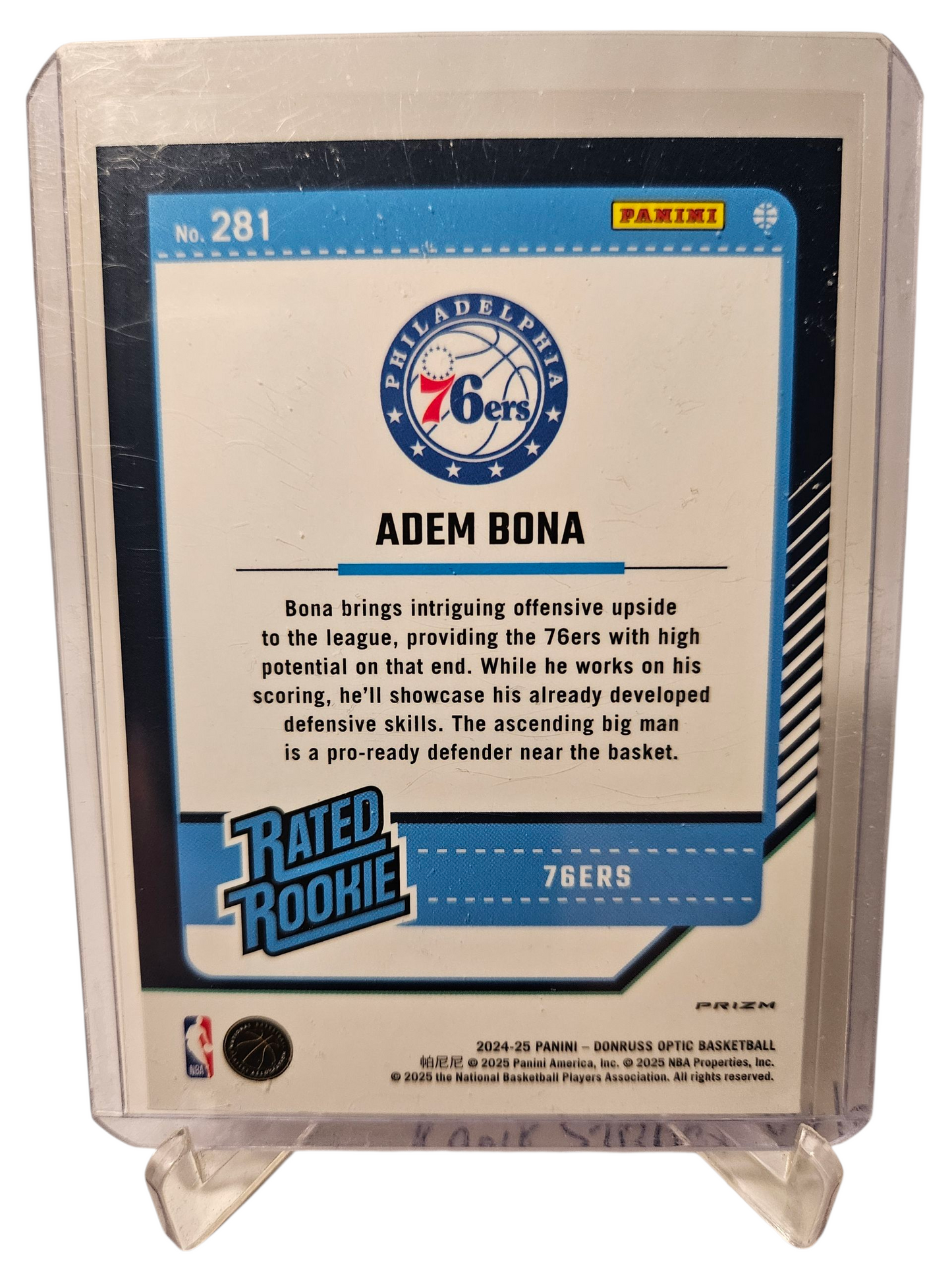 2024-25 Panini Donruss Optic #281 Adem Bona Rated Rookie Purple Holo