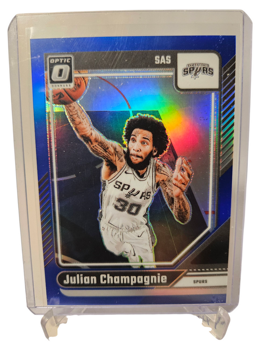 2024-25 Panini Donruss Optic #32 Julian Champagnie Blue Holo Prizm 30/49