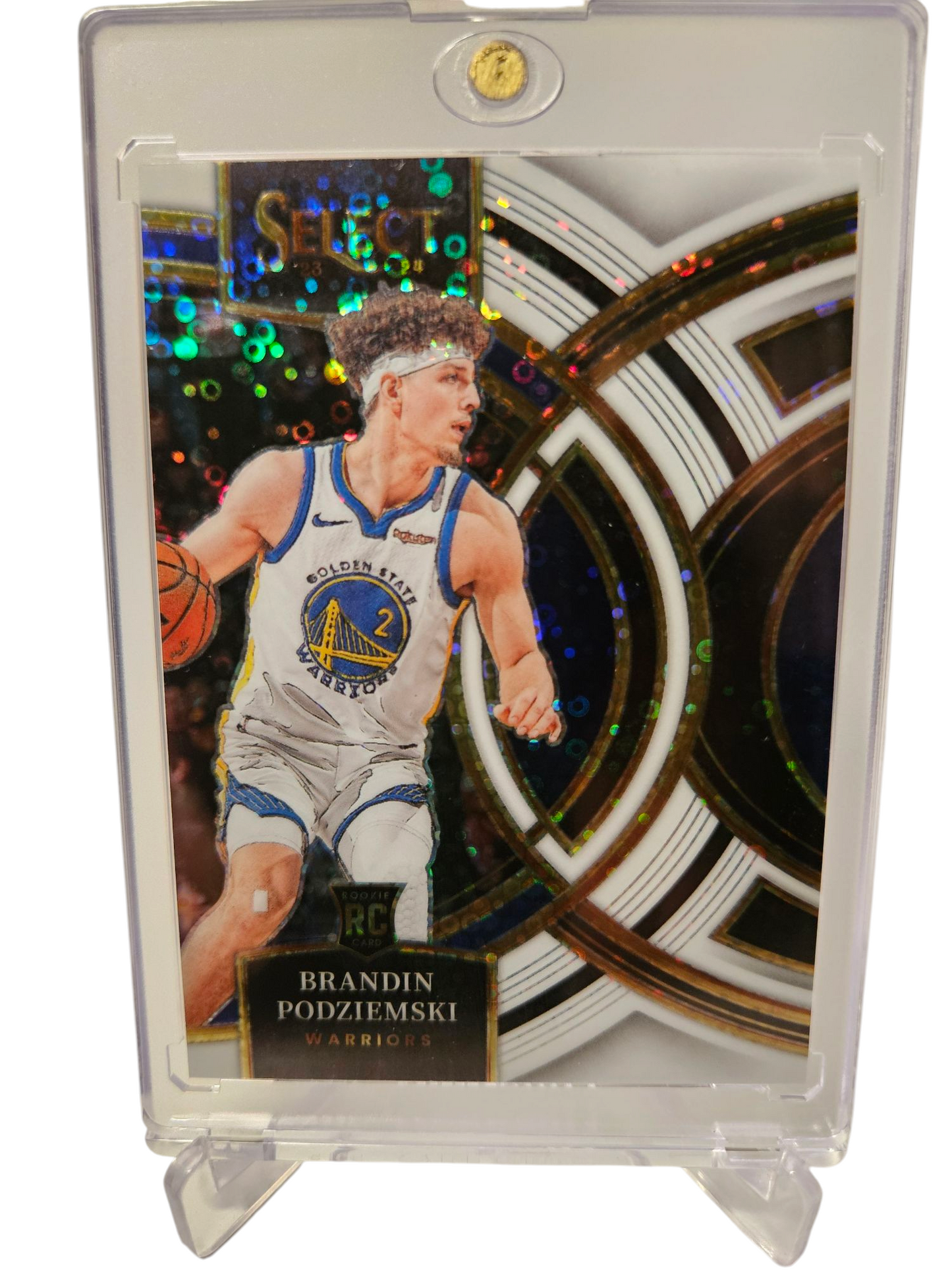 2023-24 Panini Select #104 Brandin Podziemski Rookie Card Premier Level White Fastbreak Prizm 68/75