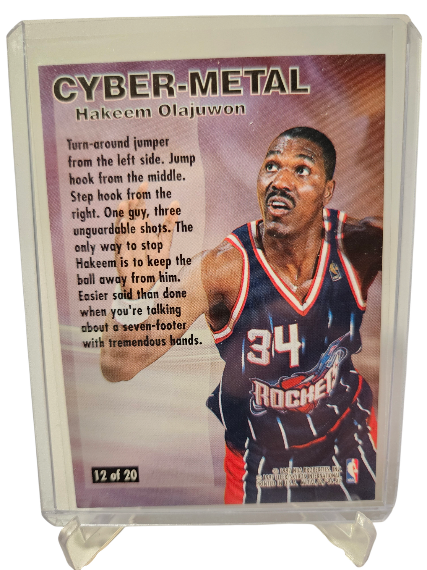 1996-97 Fleer Metal #12 of 20 Hakeem Olajuwon Cyber-Metal