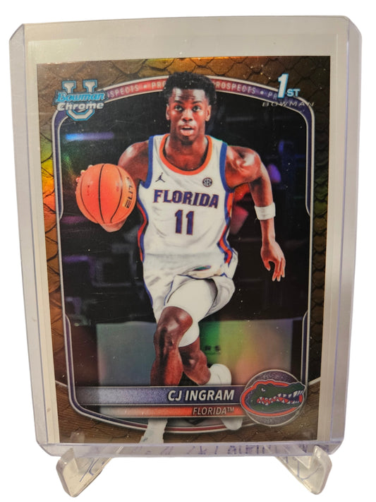 2025 Topps Bowman Chrome #BCP-77 CJ Ingram Reptilian Refractor 1st Bowman