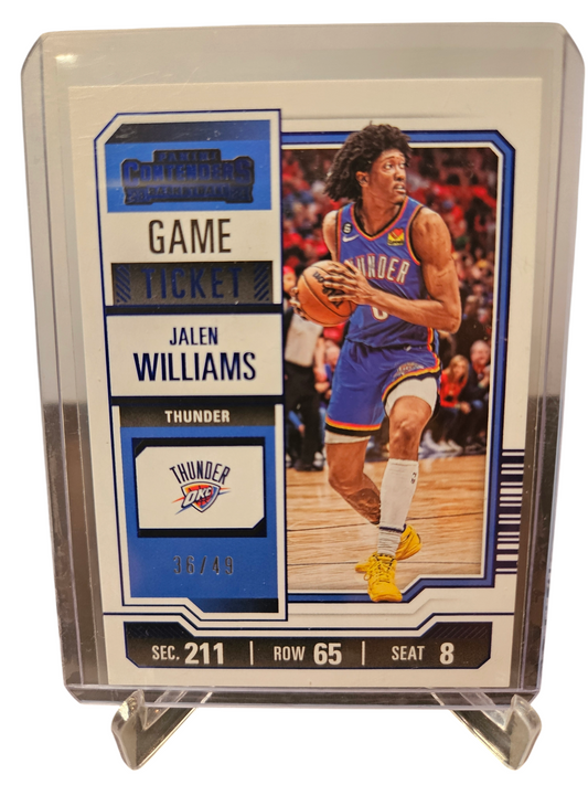 2023-24 Panini Contenders #67 Jalen Williams Game Ticket Blue 36/49