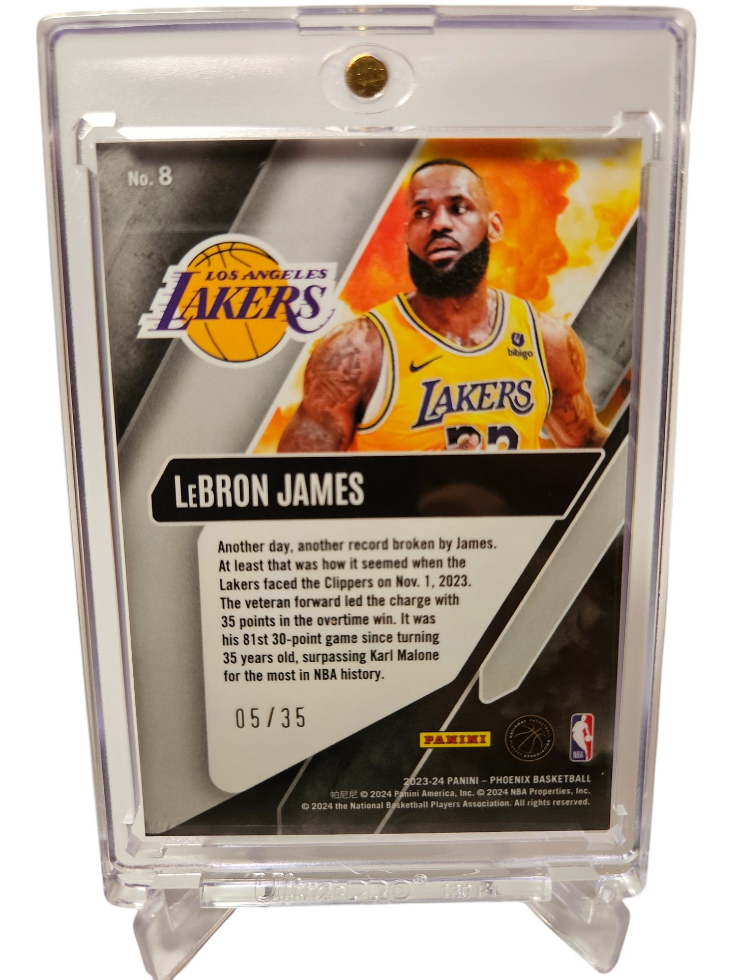 2023-24 Panini Phoenix #9 Lebron James Crusade Orange 36/49