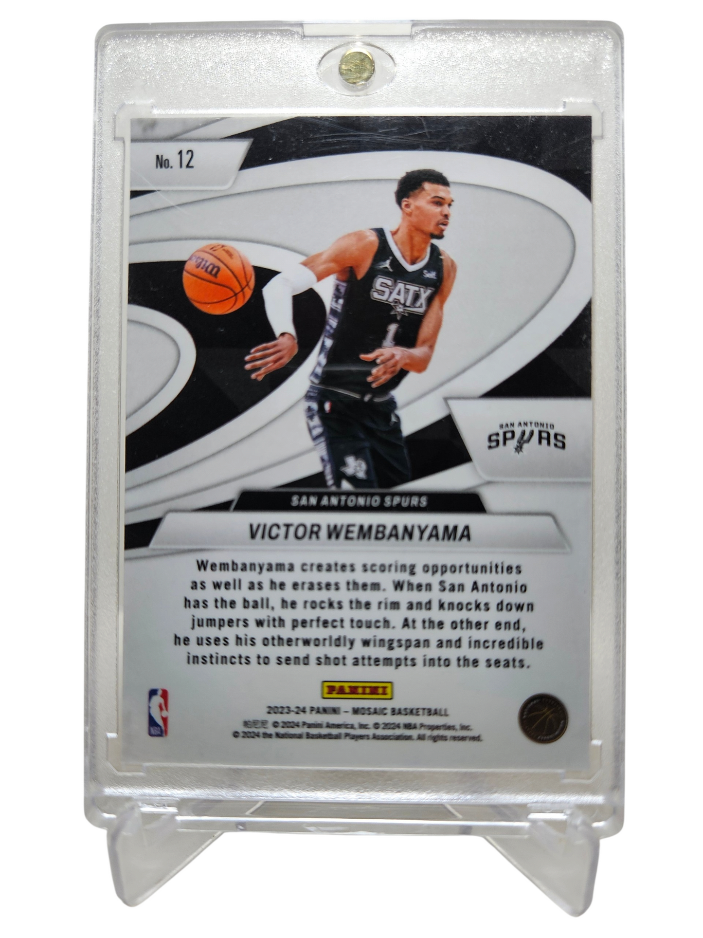 2023-24 Panini Mosaic #12 Victor Wembanyama Rookie Card Give And Go