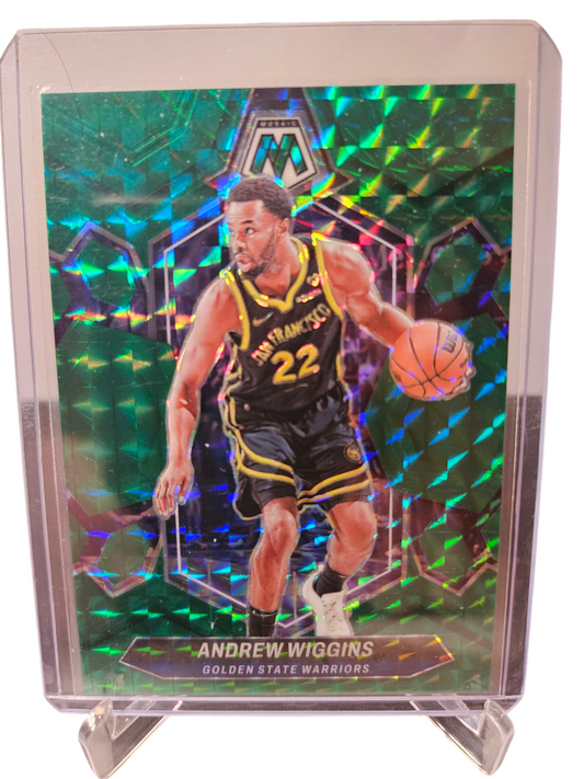 2023-24 Panini Mosaic #101 Andrew Wiggins Green Mosaic Prizm