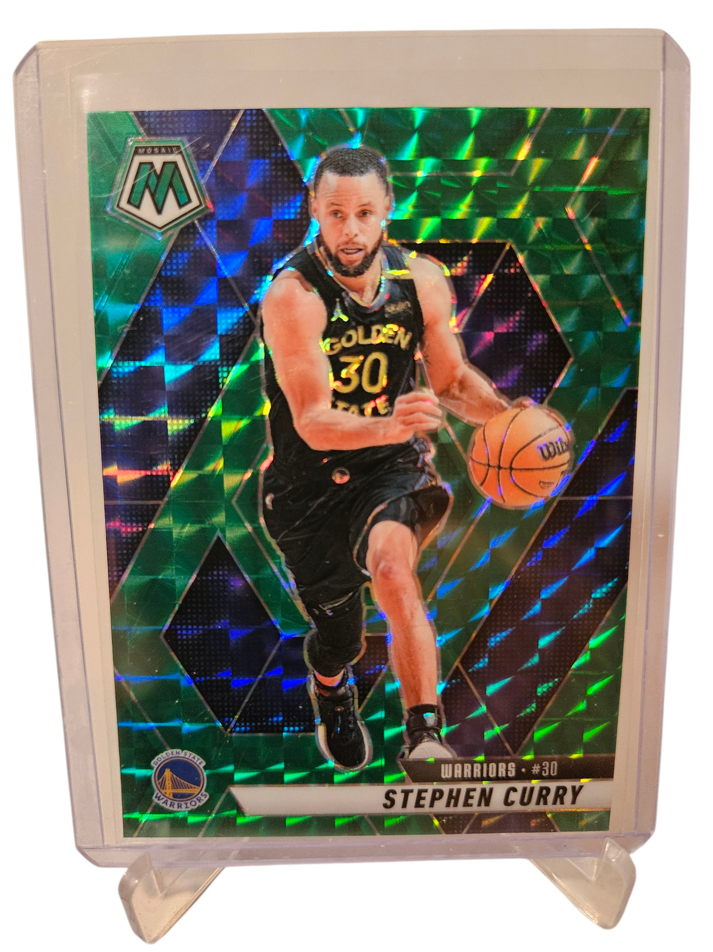 2024-25 Panini Mosaic #163 Stephen Curry Green Mosaic Prizm