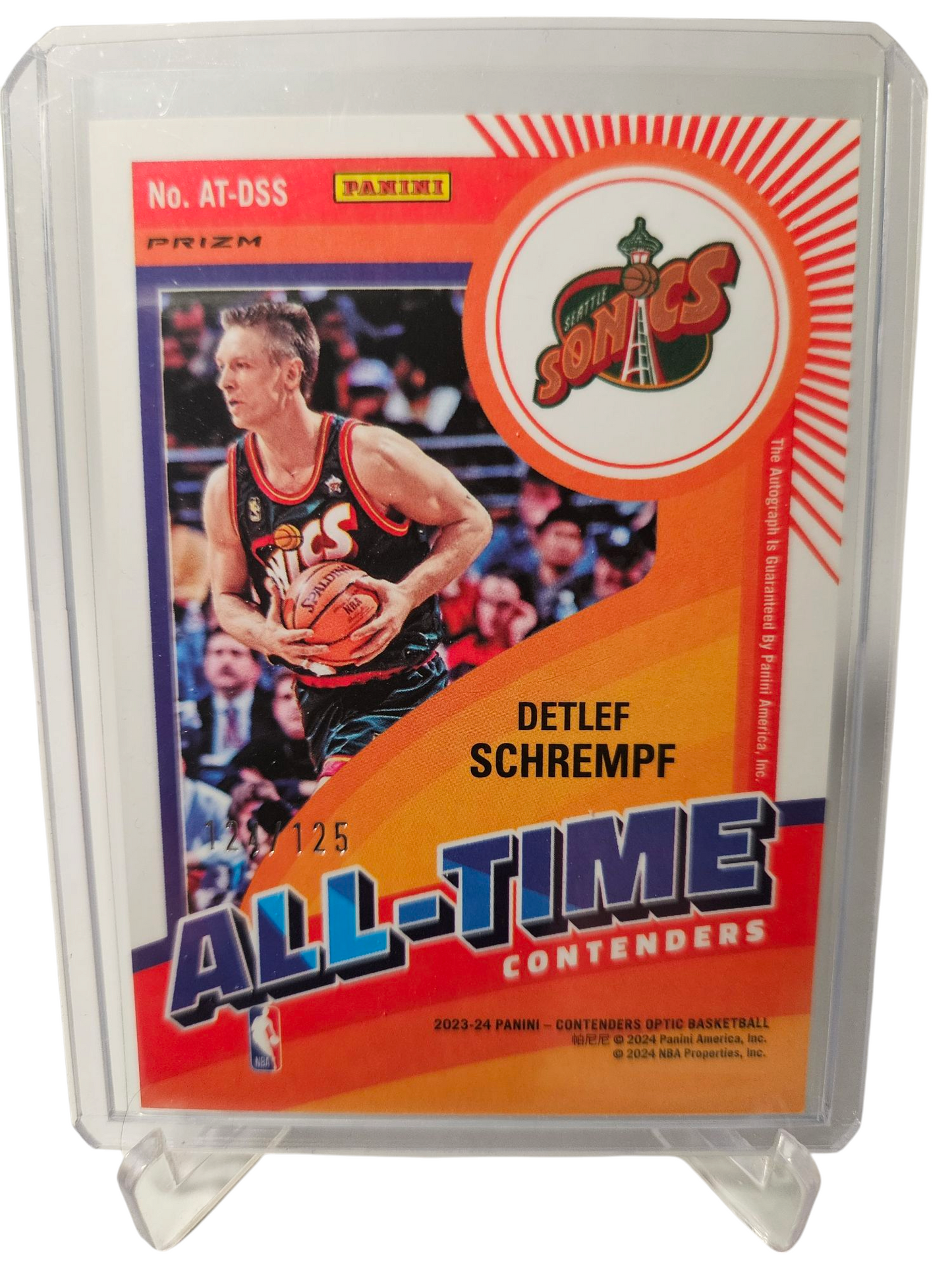 2024-24 Panini Contenders Optic #AA-DSS Detlef Schrempf All-Time Contenders Silver Holo Autograph 124/125