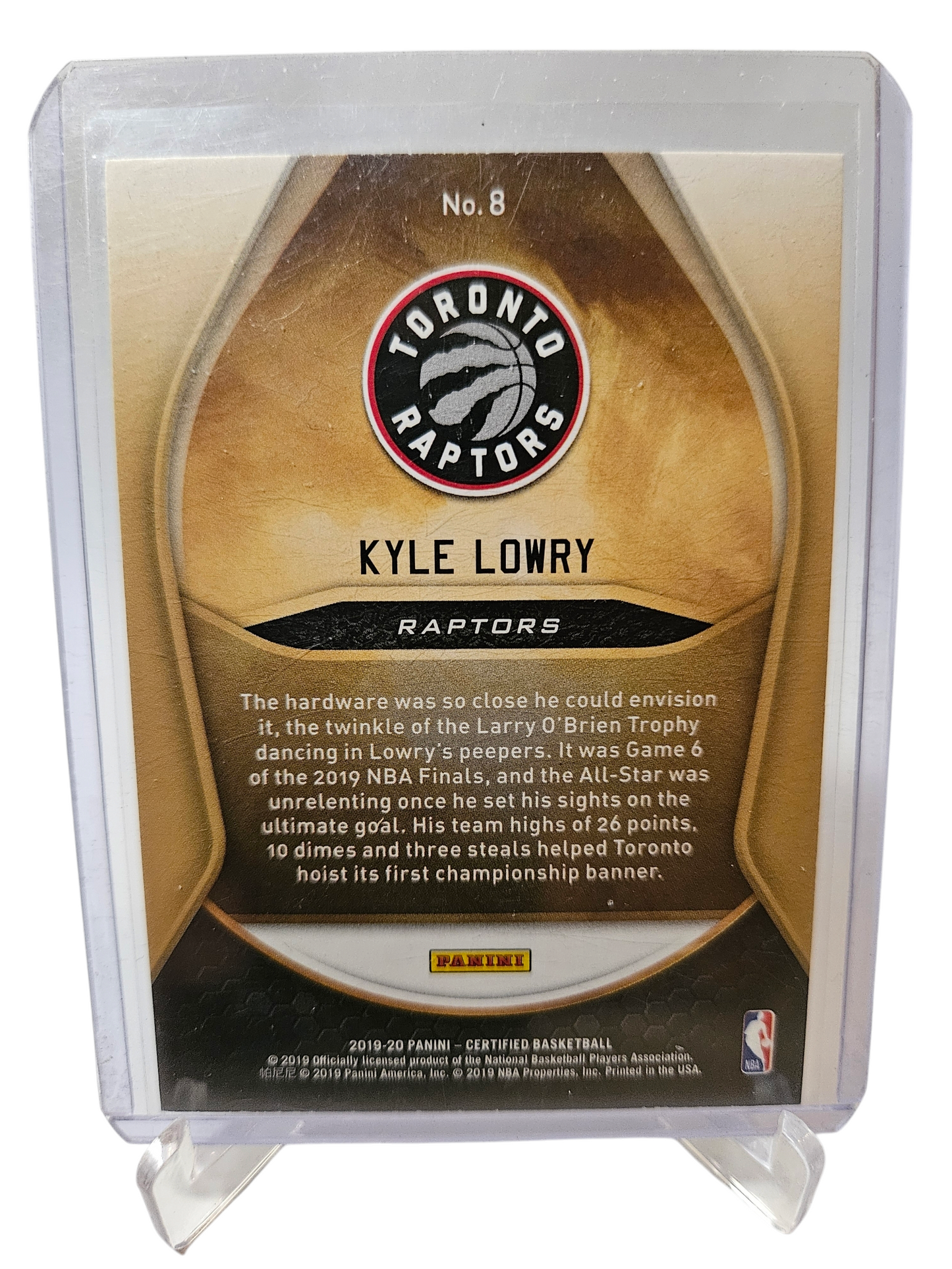 2020-21 Panini Certified #8 Kyle Lowry Gold Team