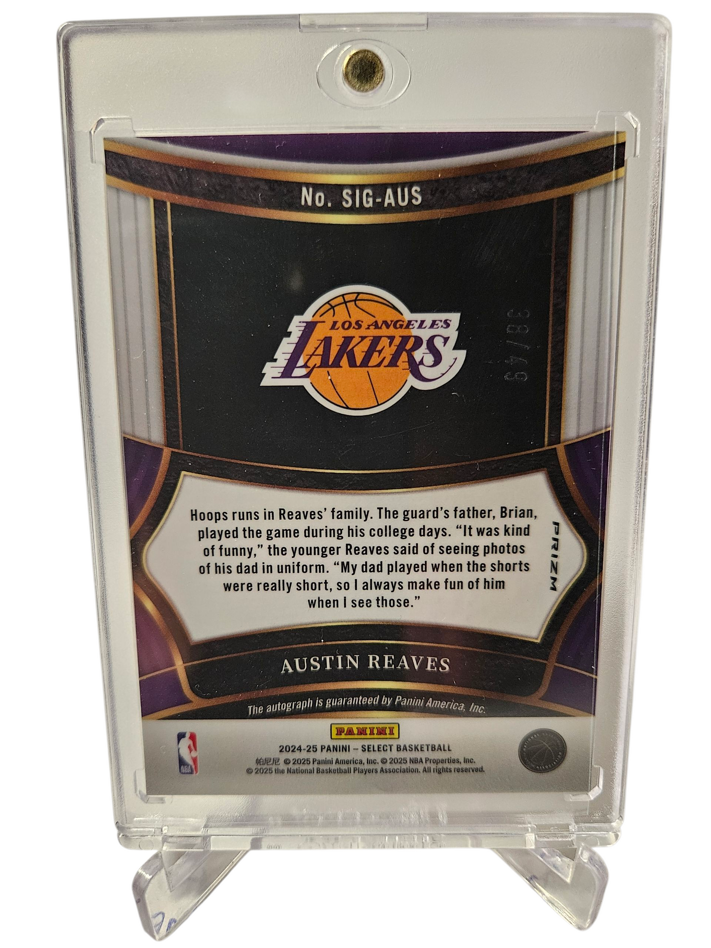 2024-25 Panini Select #SIG-Aus Austin Reeves Blue Prizm Autograph 38/49