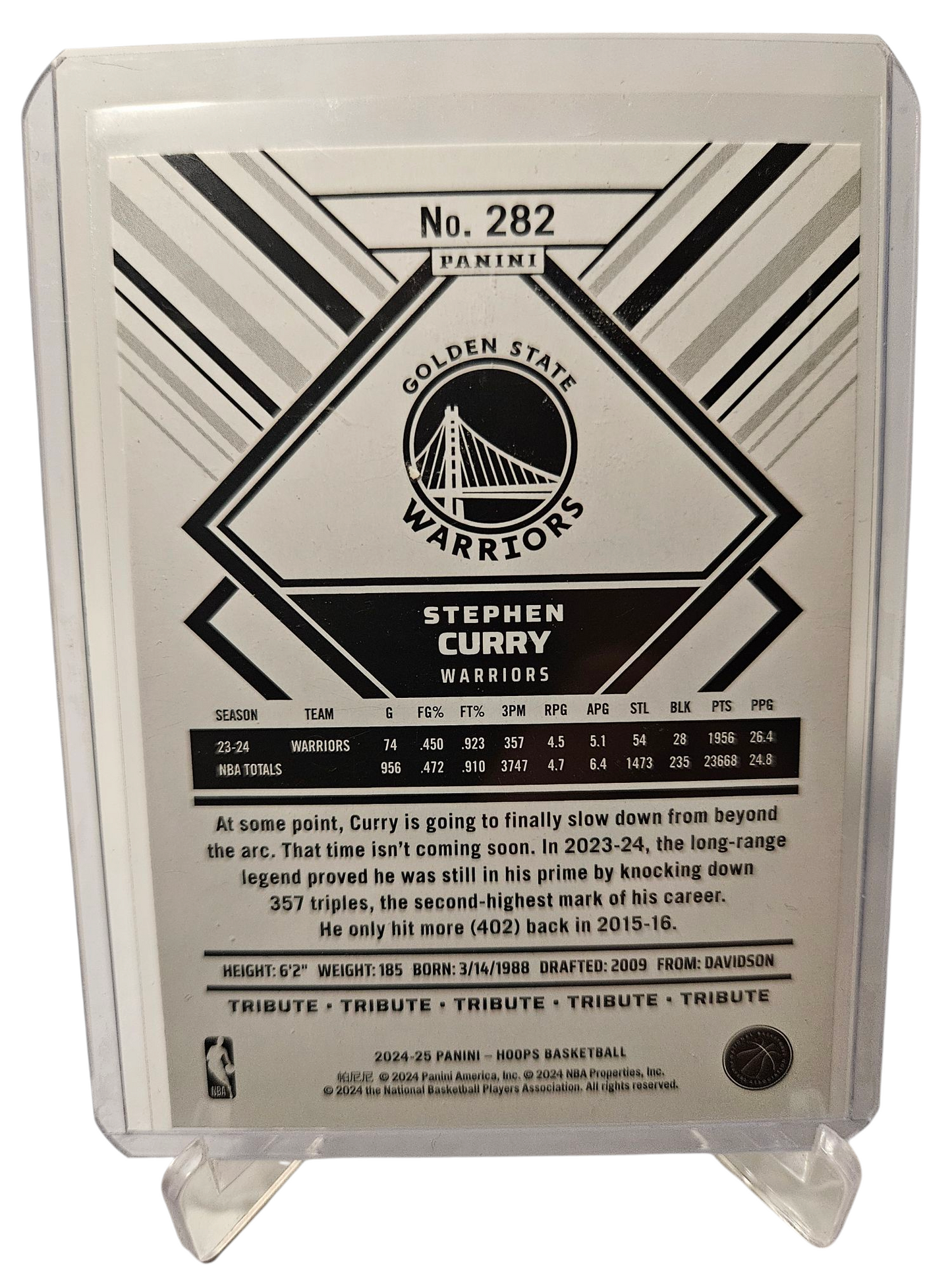 2024-25 Panini Hoops #282 Stephen Curry Tribute