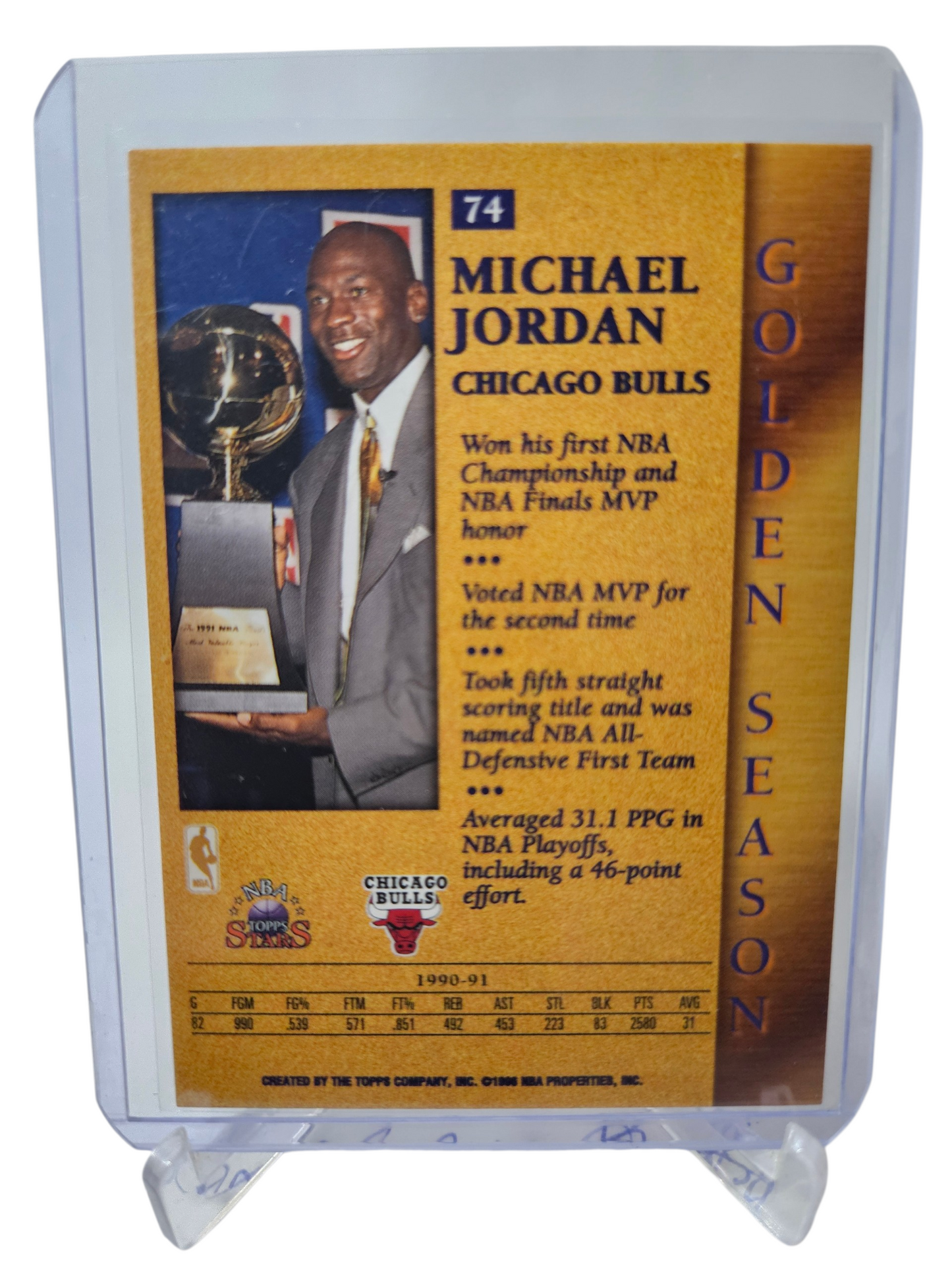 1996 Topps #74 Michael Jordan Topps Stars Golden Season