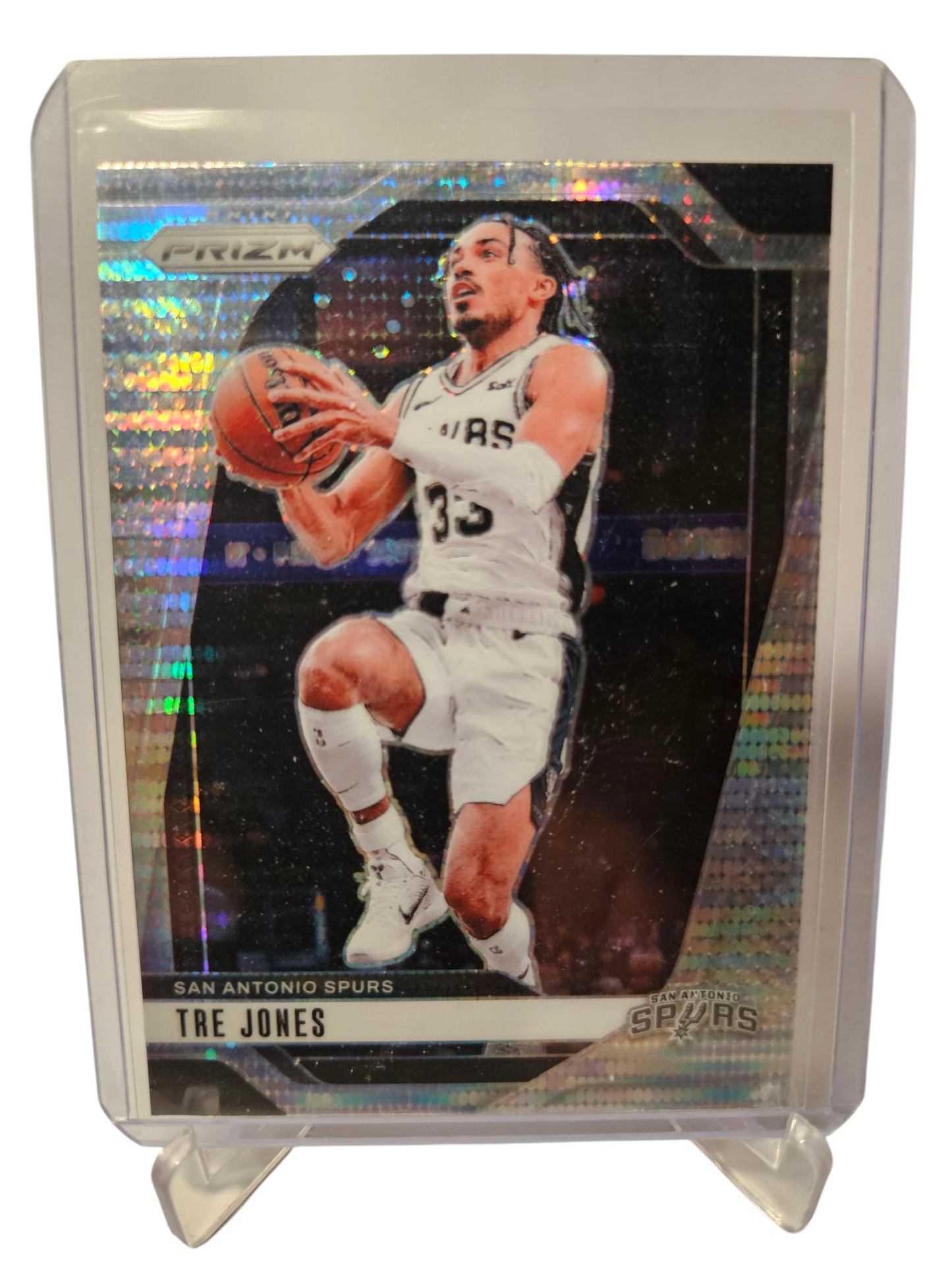 2024-25 Panini Prizm #61 Tre Jones Silver Pulsar Prizm