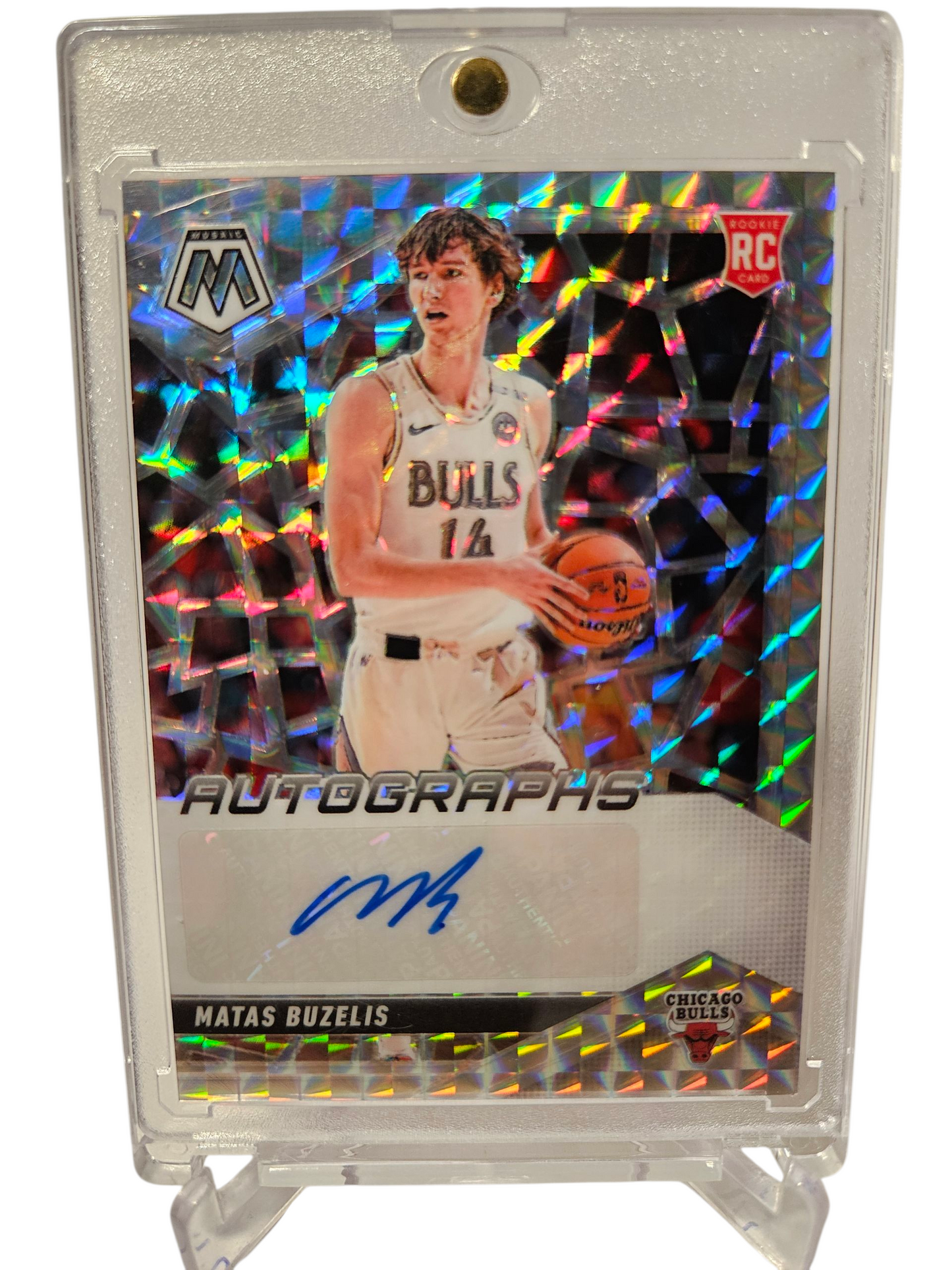 2024-25 Panini Mosaic #RAM- BUZ Matas Buzelis Rookie Card Autograph Mosaic Prizm