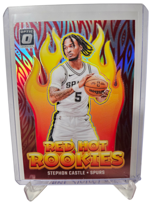 2024-25 Panini Donruss Optic #13 Stephon Castle Red Hot Rookies Holo Prizm